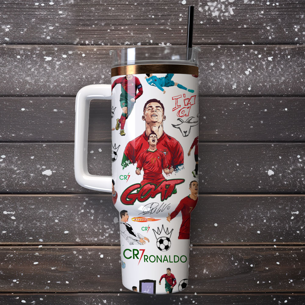 CR7 Ronaldo Soccer Custom Stanley Cup 40 oz 30 oz Tumbler With Handle