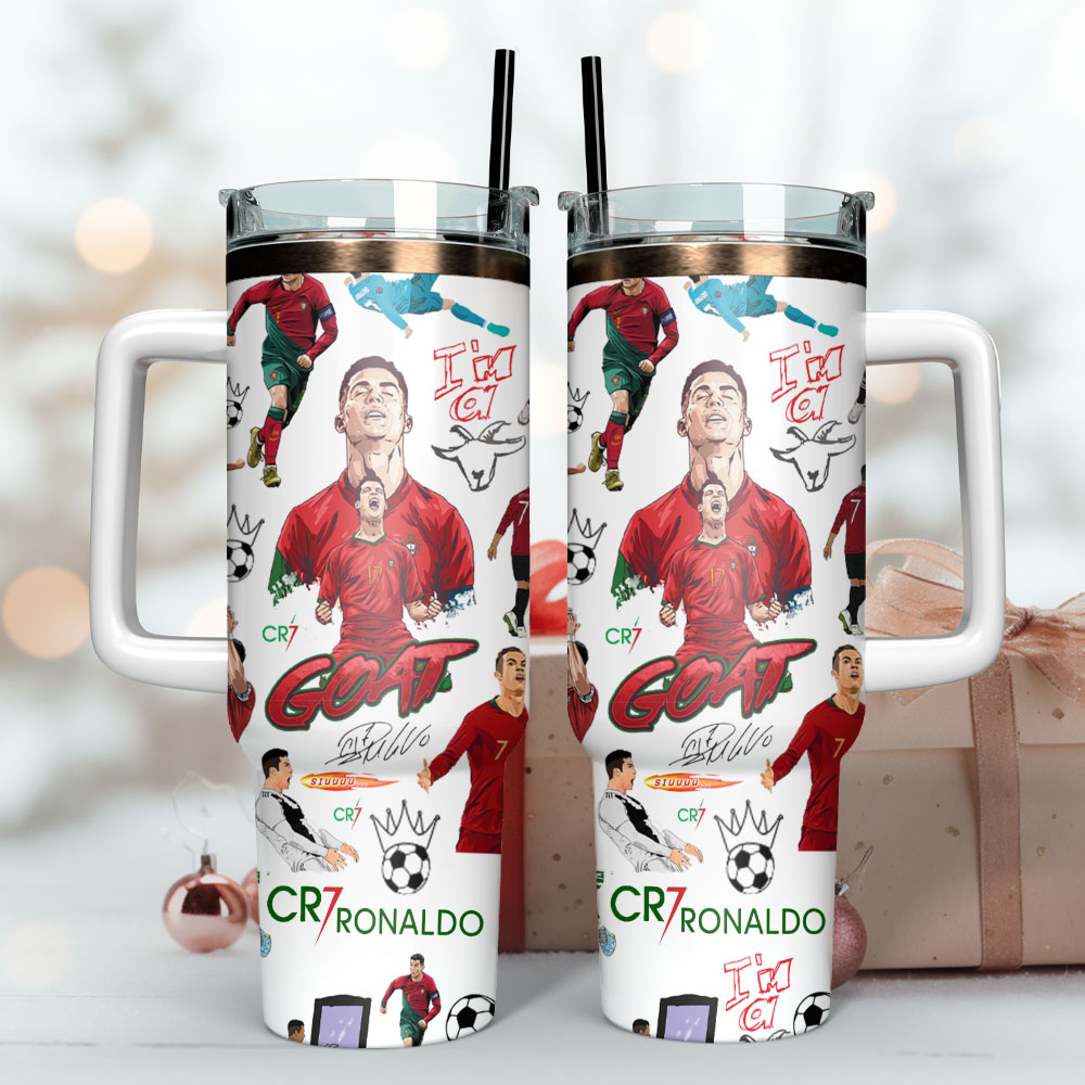 CR7 Ronaldo Soccer Custom Stanley Cup 40 oz 30 oz Tumbler With Handle