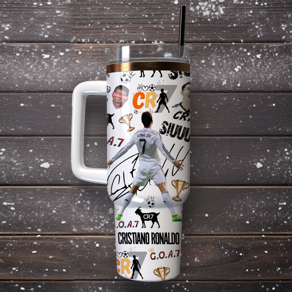 CR7 Ronaldo Soccer Custom Stanley Cup 40 oz 30 oz Tumbler With Handle