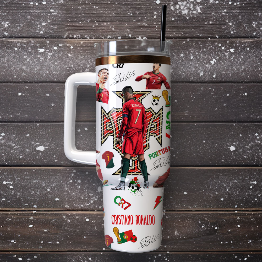 CR7 Ronaldo Soccer Custom Stanley Cup 40 oz 30 oz Tumbler With Handle