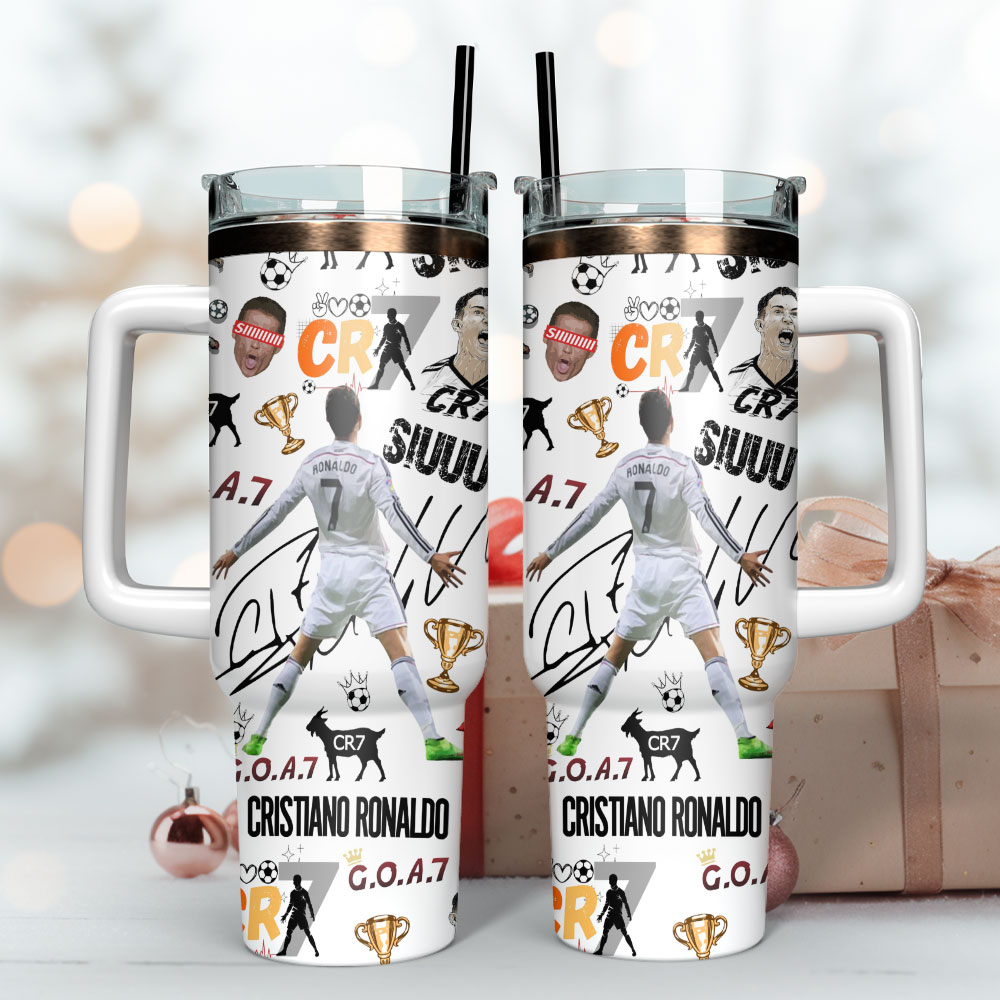 CR7 Ronaldo Soccer Custom Stanley Cup 40 oz 30 oz Tumbler With Handle