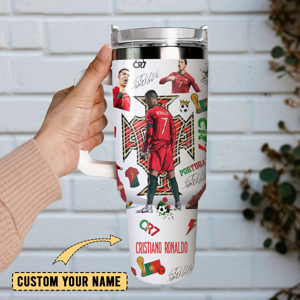 CR7 Ronaldo Soccer Custom Stanley Cup 40 oz 30 oz Tumbler With Handle