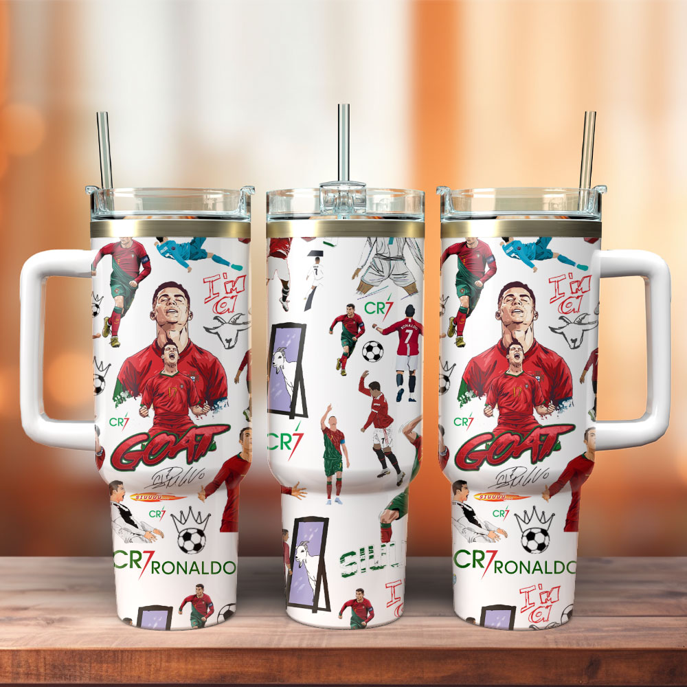 CR7 Ronaldo Soccer Custom Stanley Cup 40 oz 30 oz Tumbler With Handle