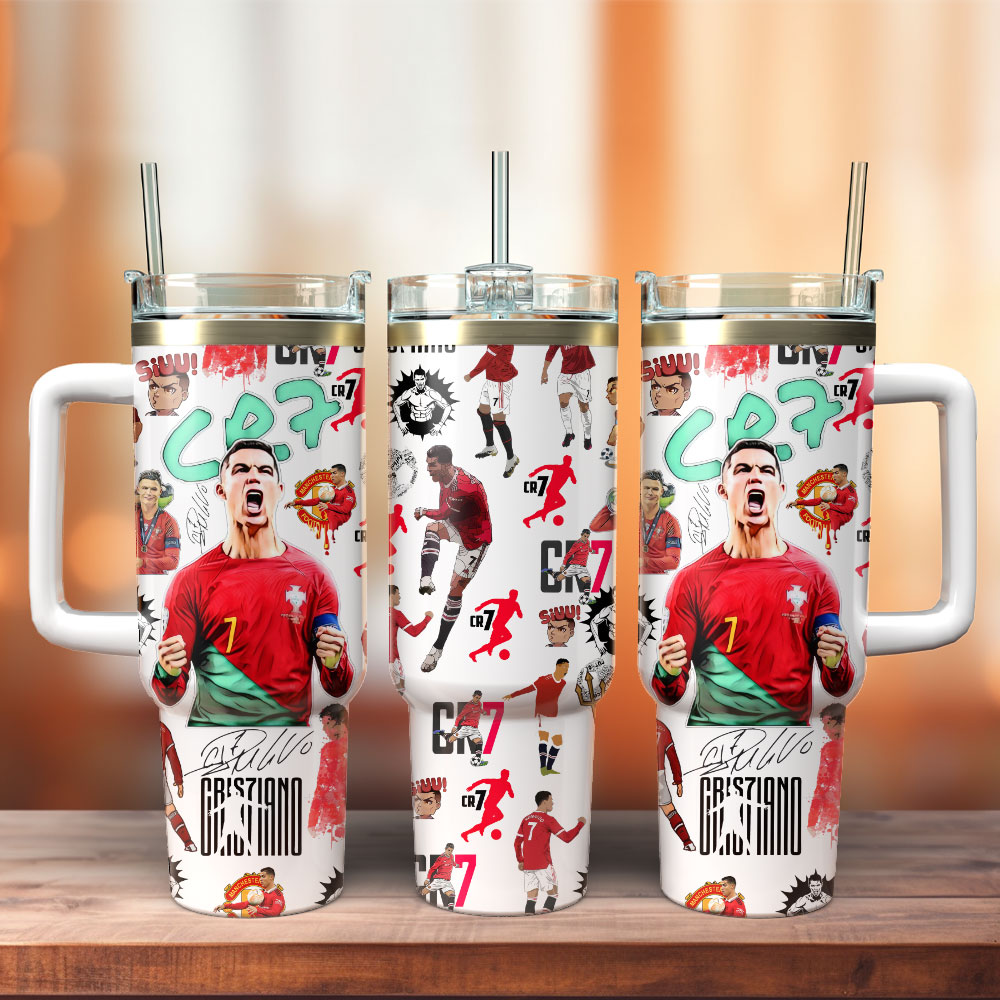 CR7 Ronaldo Soccer Custom Stanley Cup 40 oz 30 oz Tumbler With Handle