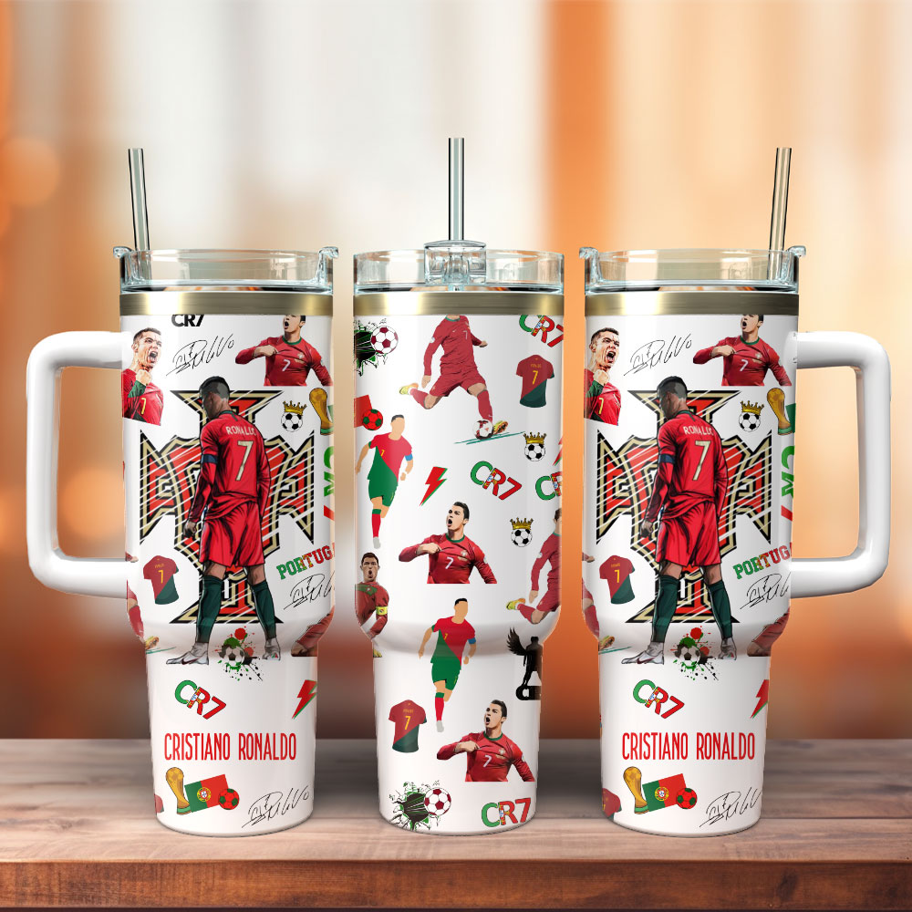 CR7 Ronaldo Soccer Custom Stanley Cup 40 oz 30 oz Tumbler With Handle