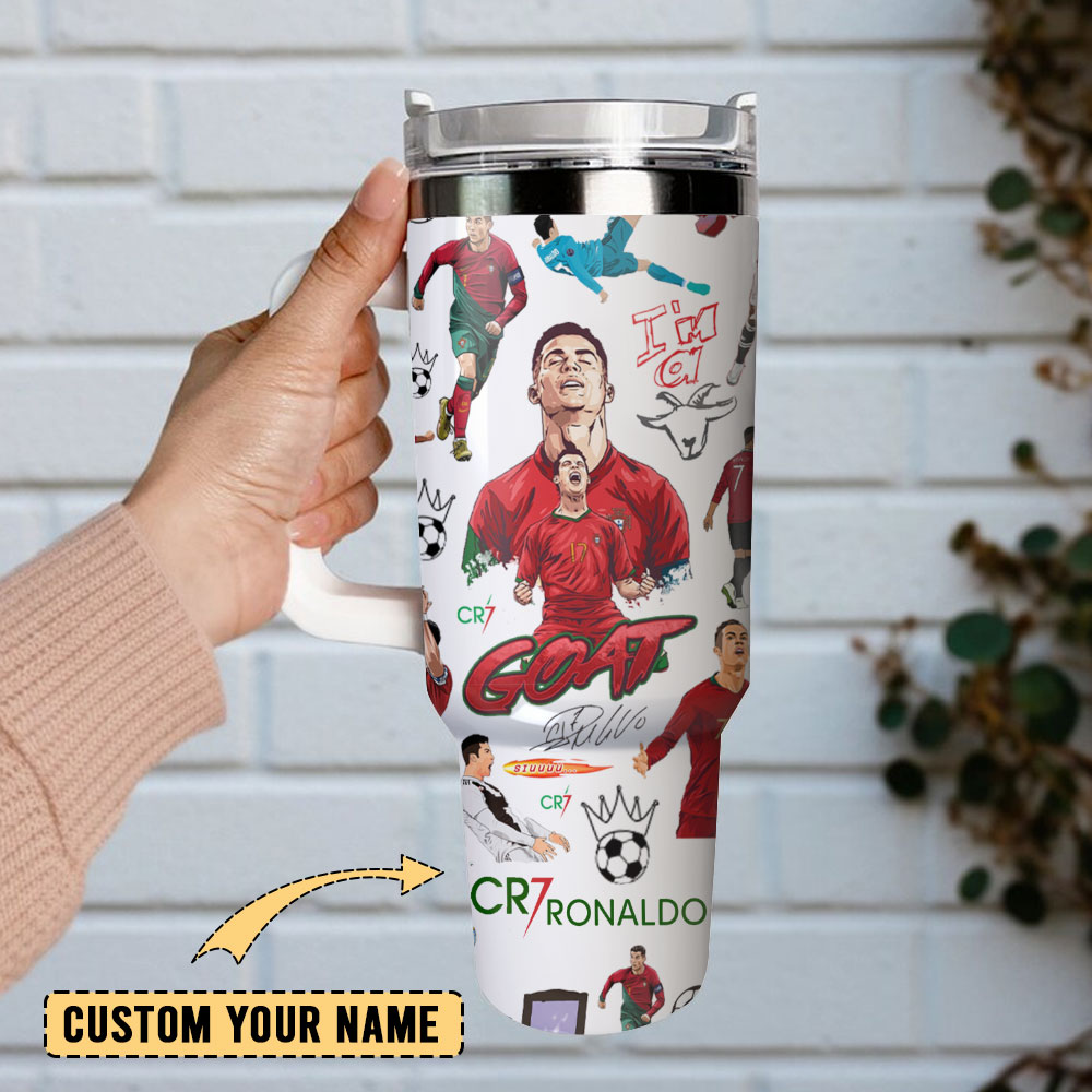 CR7 Ronaldo Soccer Custom Stanley Cup 40 oz 30 oz Tumbler With Handle