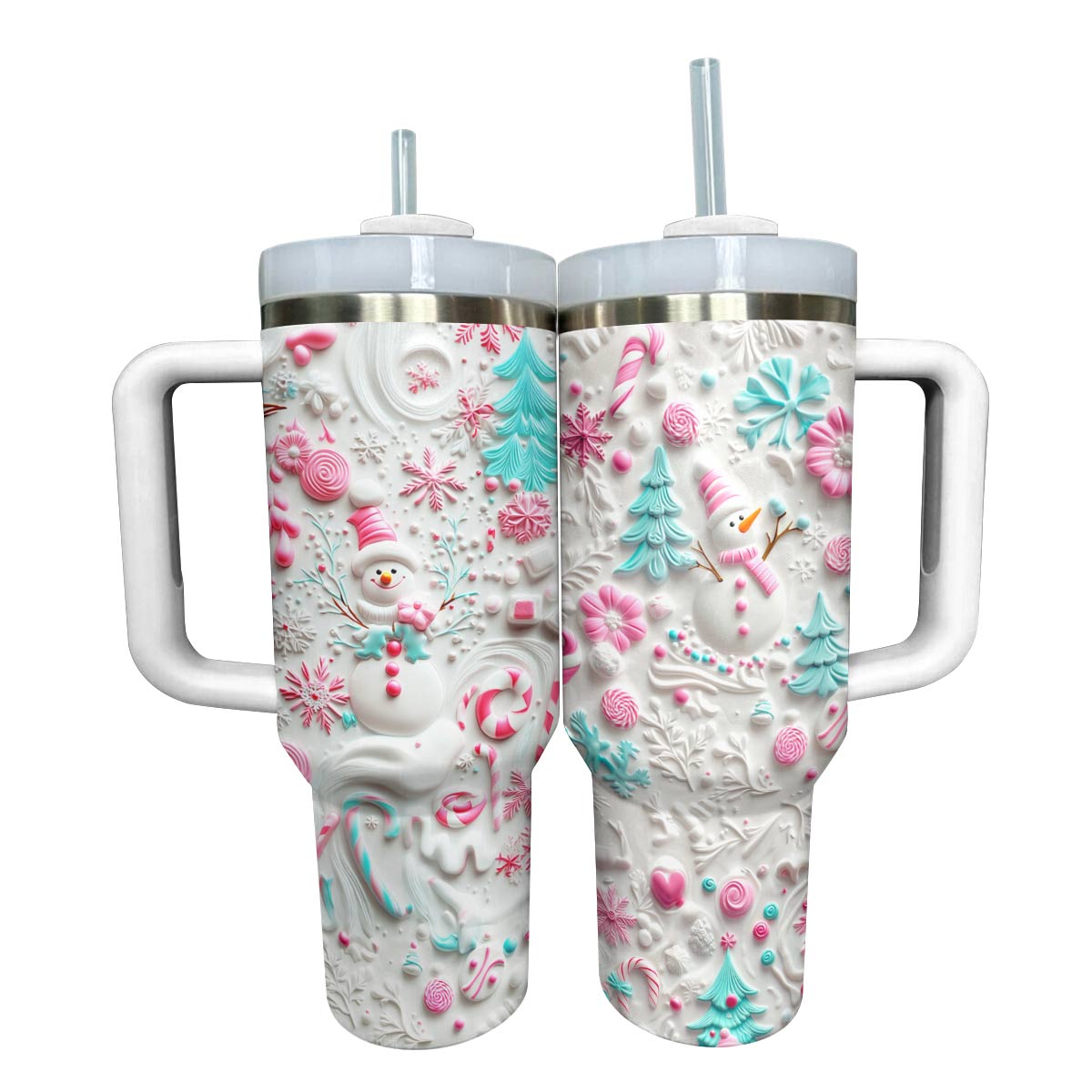 Cute Snowman Lovely Christmas Custom Stanley Cup 40 oz 30 oz Tumbler With Handle