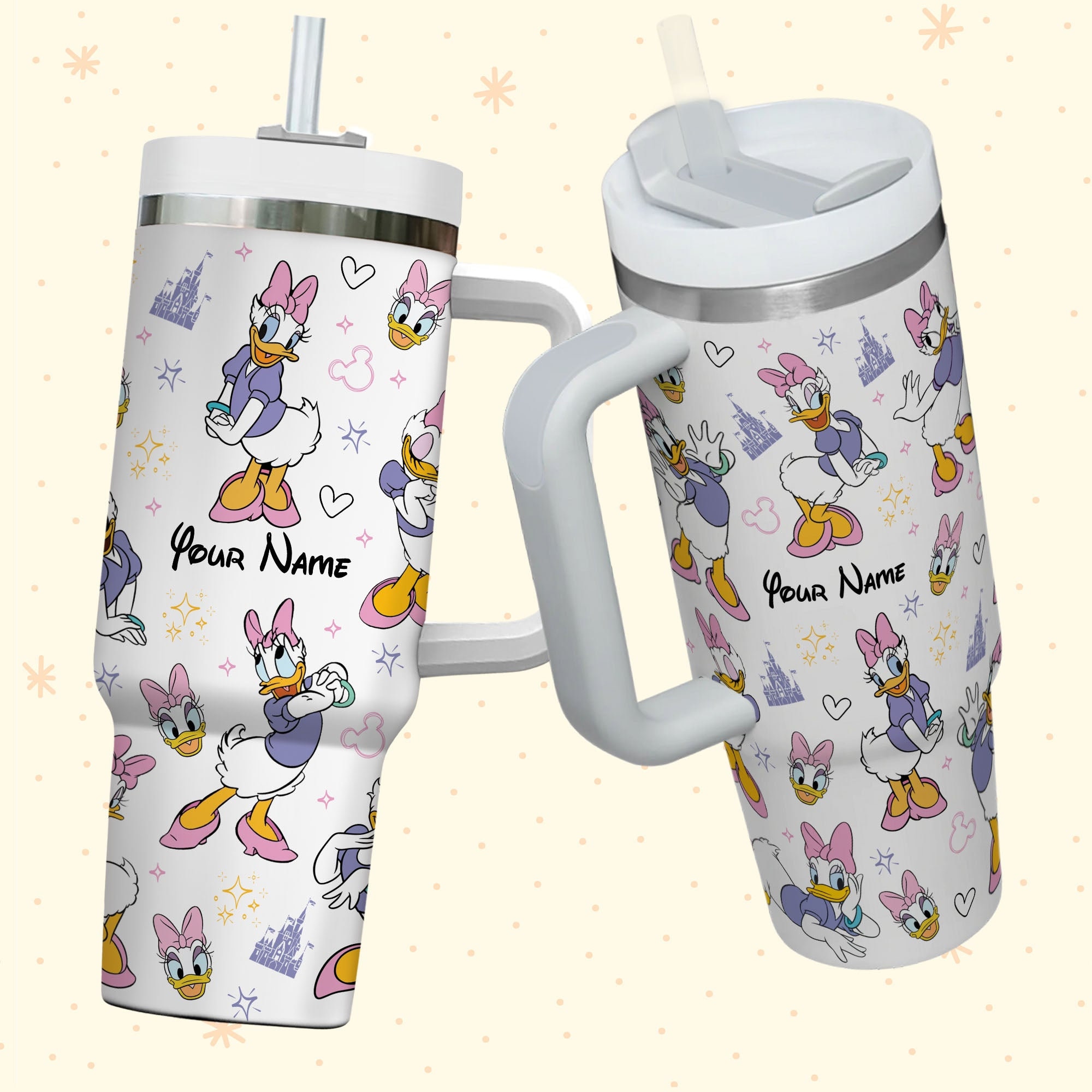 Daisy Duck Disney Cartoon Custom Stanley Cup 40 oz 30 oz Tumbler With Handle