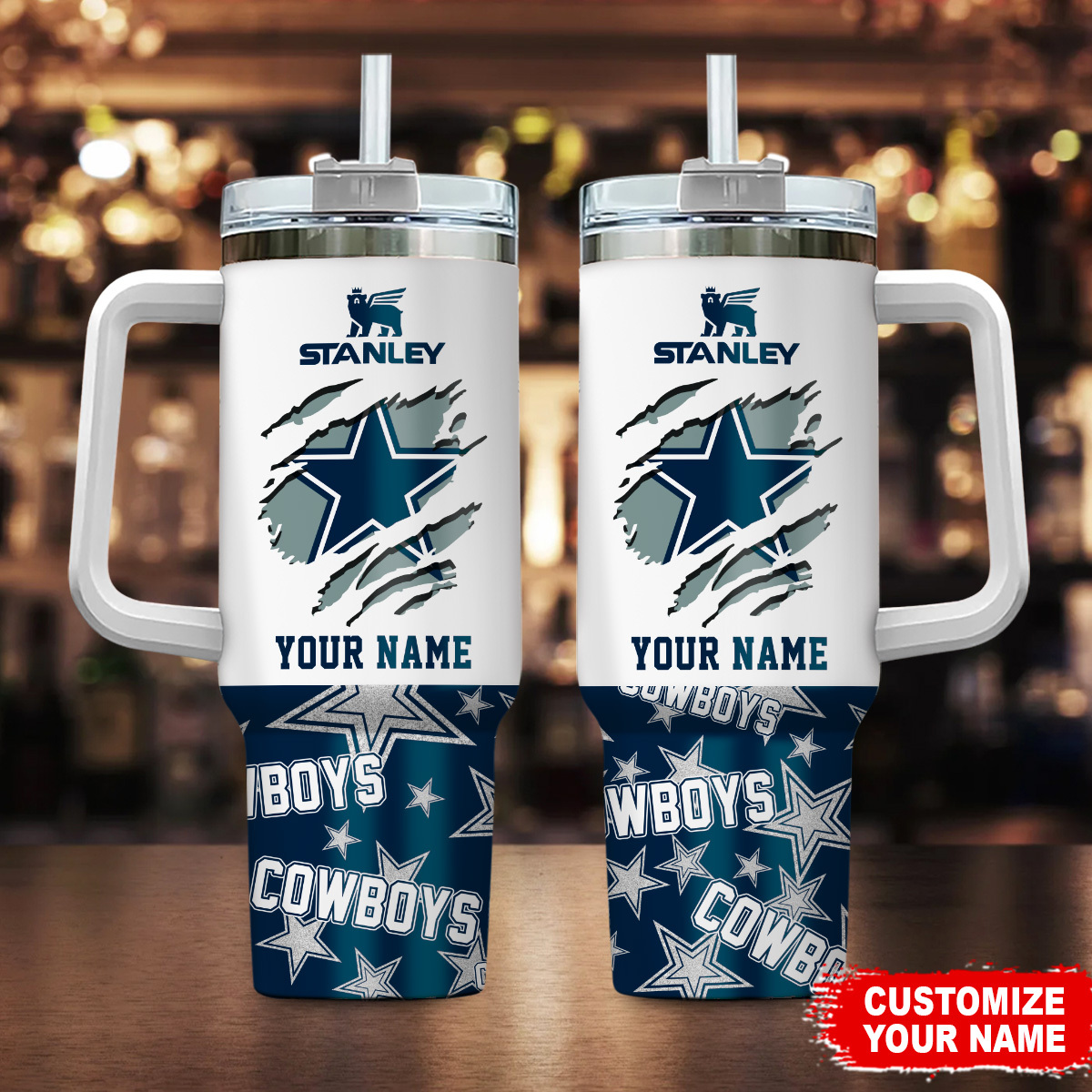 Dallas Cowboys NFL Custom Stanley Cup 40 oz 30 oz Tumbler With Handle