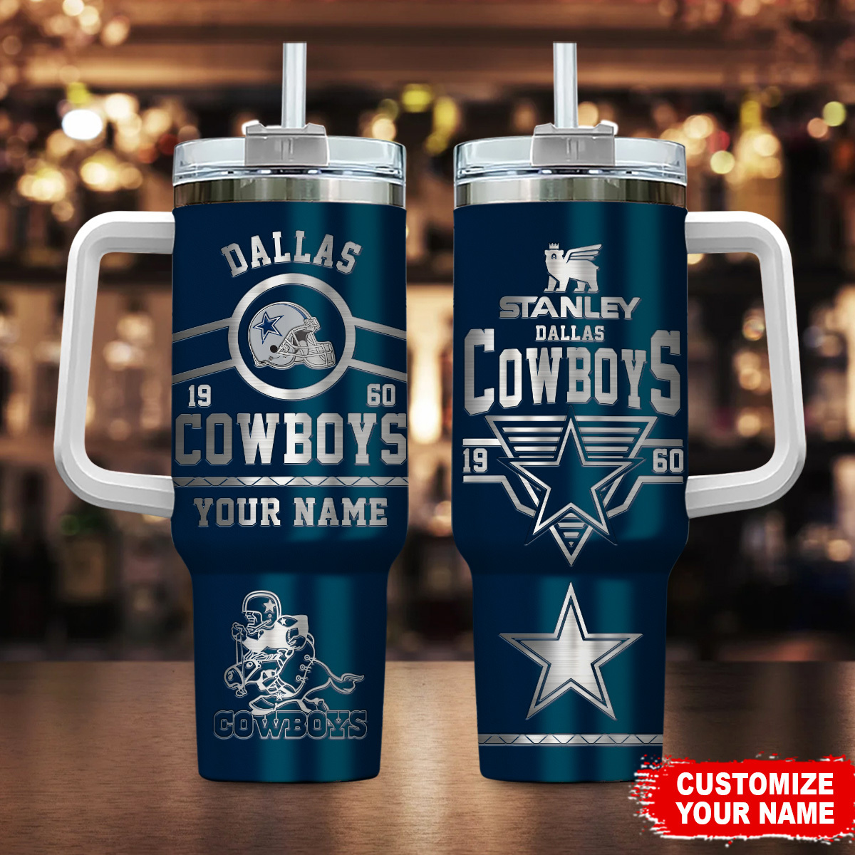 Dallas Cowboys NFL Custom Stanley Cup 40 oz 30 oz Tumbler With Handle