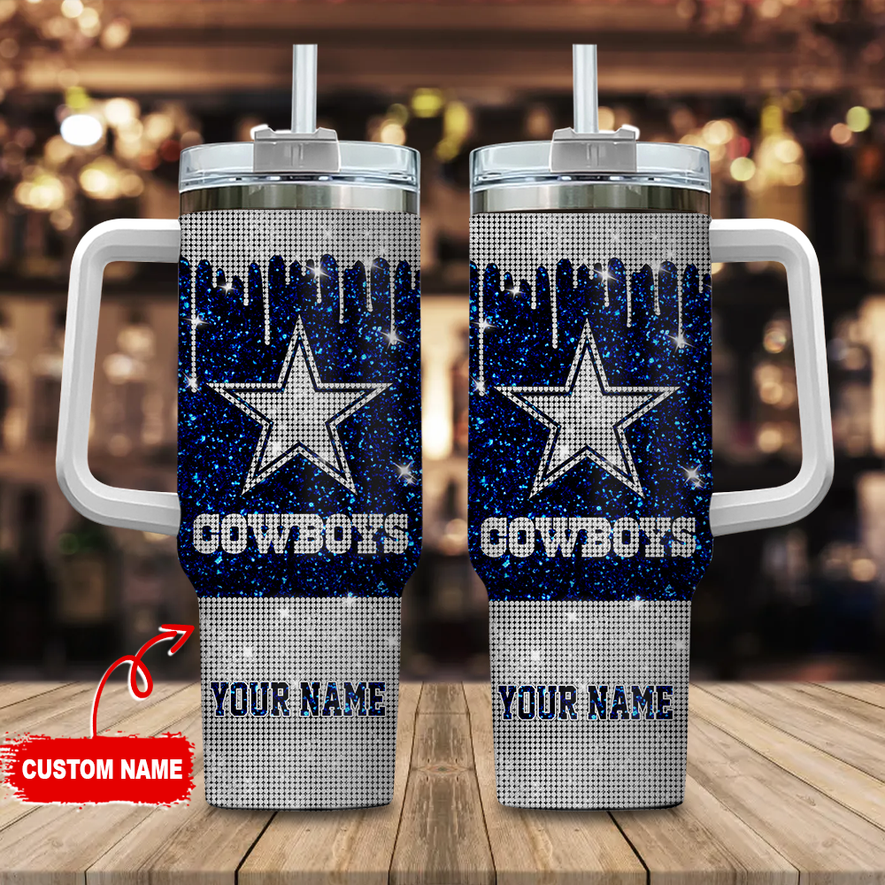 Dallas Cowboys NFL Glitter Custom Stanley Cup 40 oz 30 oz Tumbler With Handle
