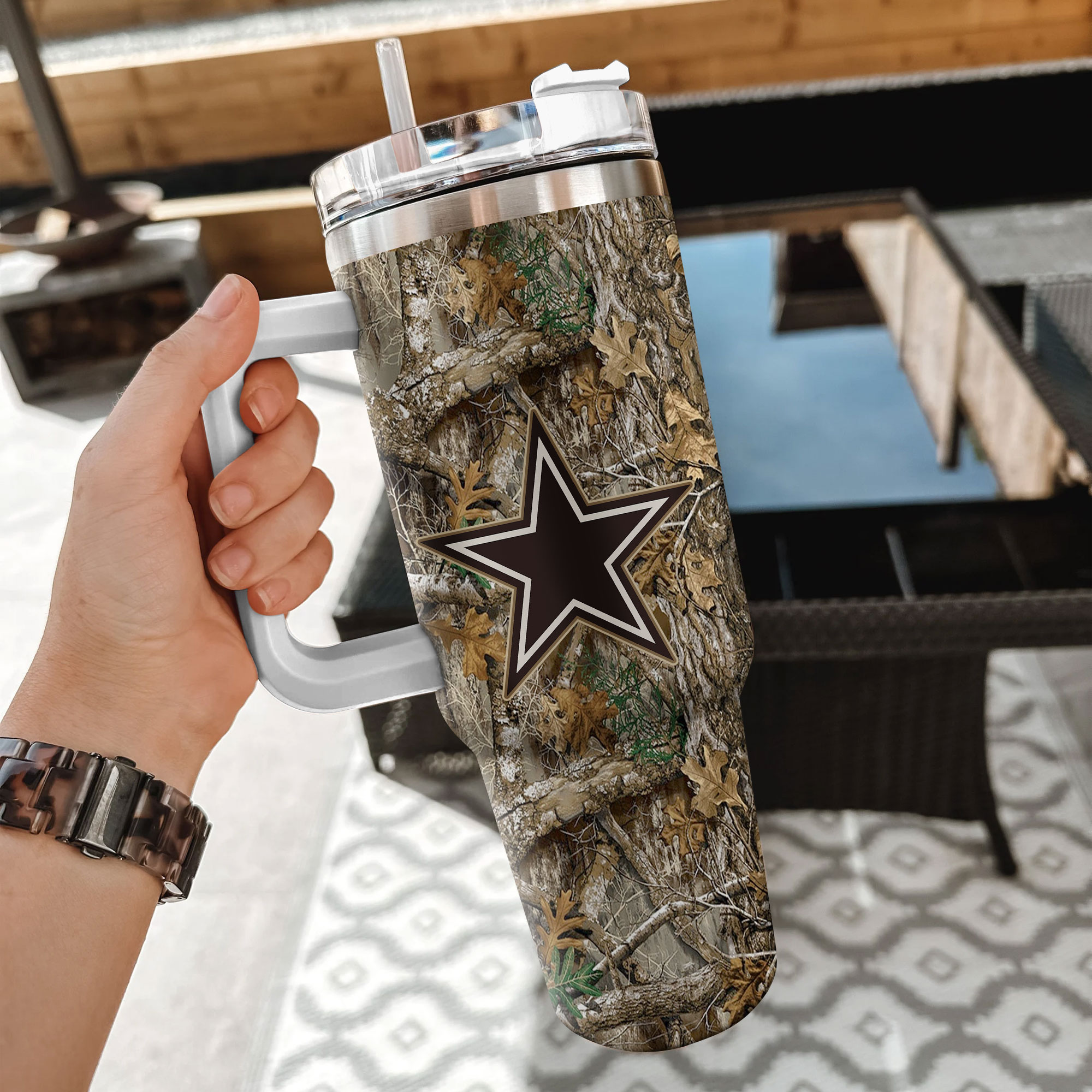 Dallas Cowboys NFL Hunting Realtree Custom Stanley Cup 40 oz 30 oz Tumbler With Handle