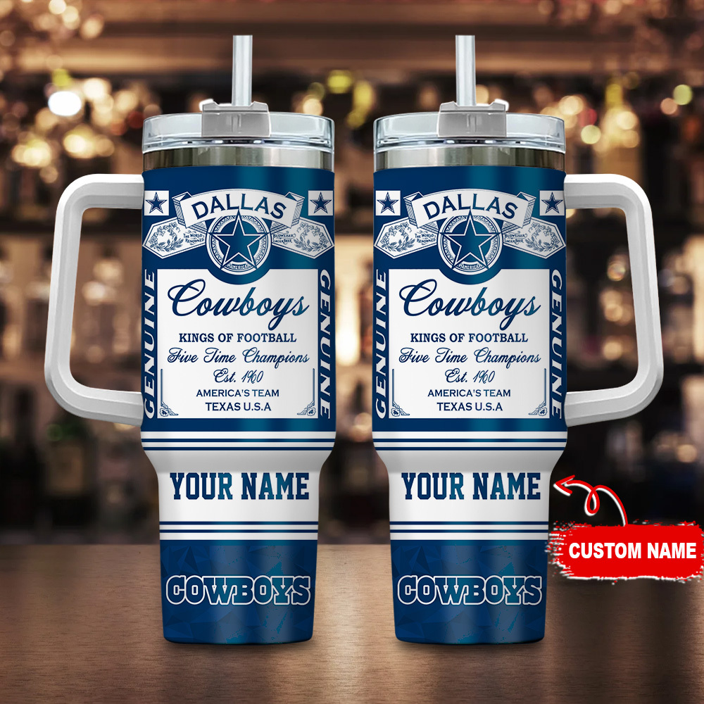 Dallas Cowboys NFL Kings of Football Custom Stanley Cup 40 oz 30 oz Tumbler With Handle