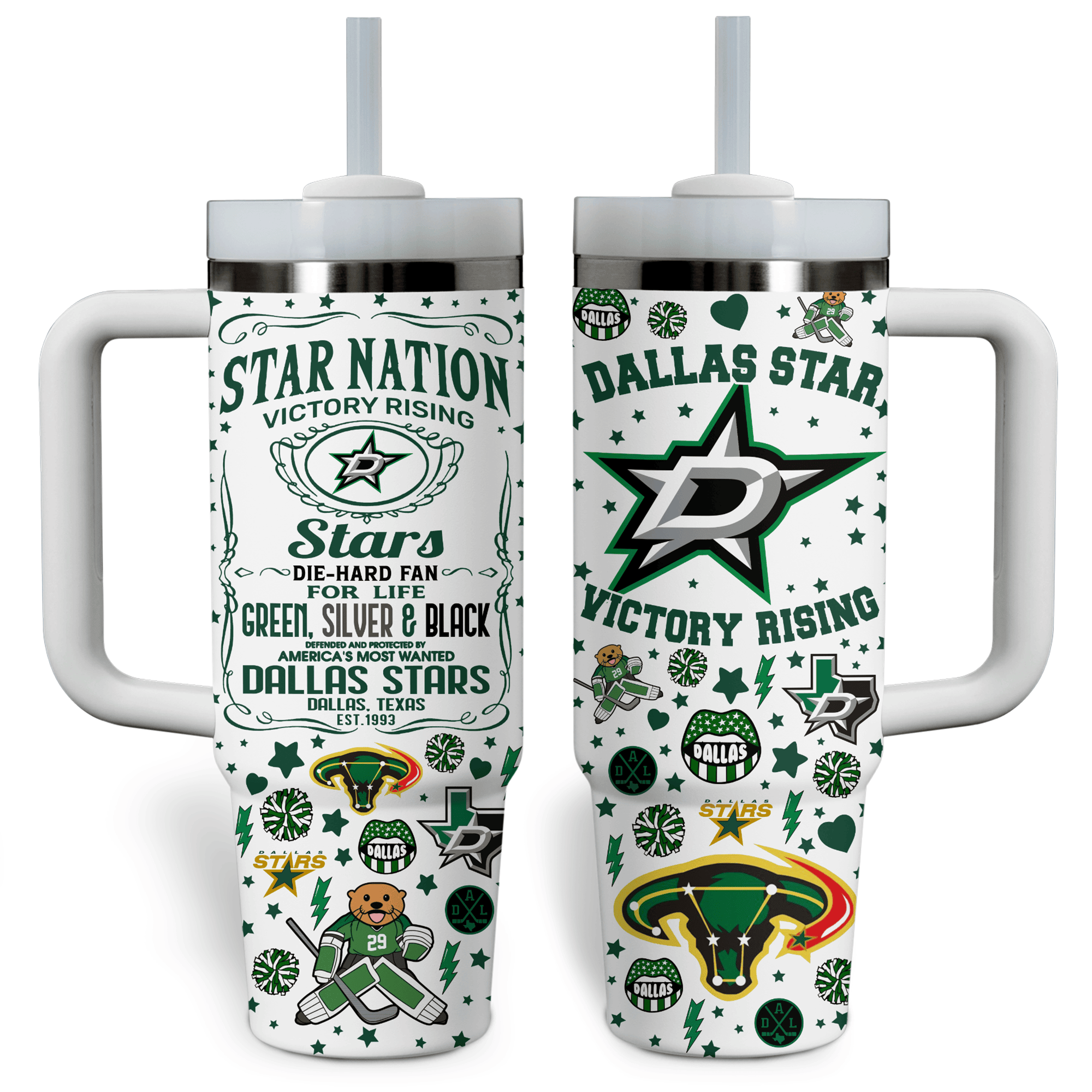 Dallas Stars NHL Custom Stanley Cup 40 oz 30 oz Tumbler With Handle