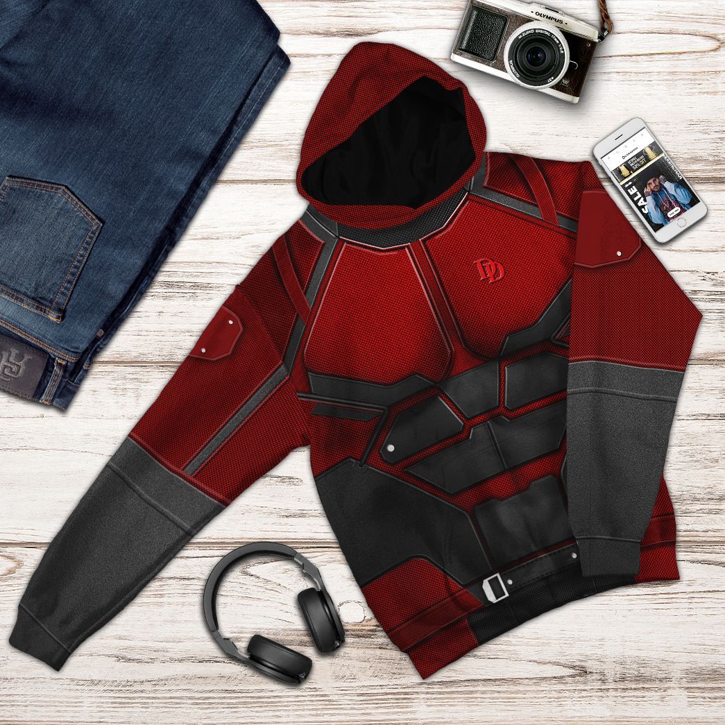 Daredevil Suit Costume Hoodie Sweatshirt T-Shirt Sweatpants Tracksuit - Stormmerch Exclusive