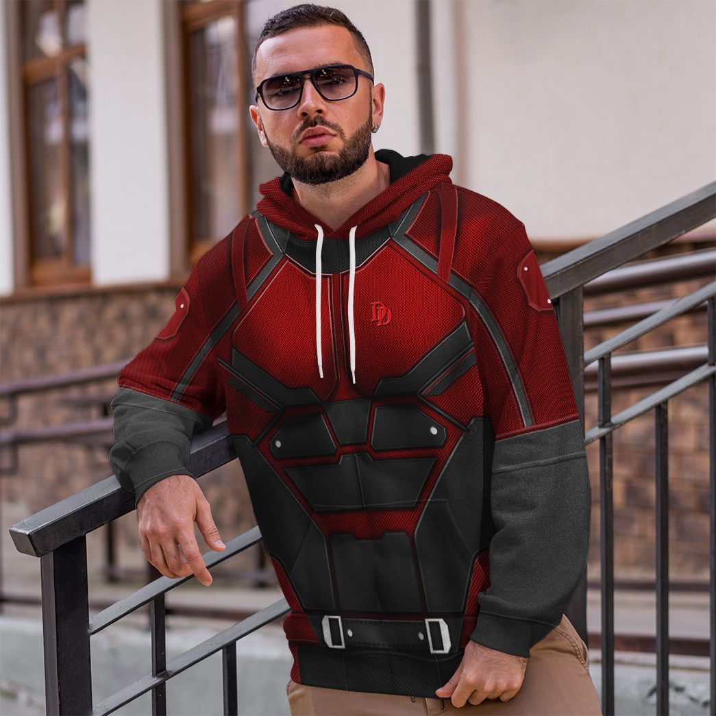 Daredevil Suit Costume Hoodie Sweatshirt T-Shirt Sweatpants Tracksuit - Stormmerch Exclusive