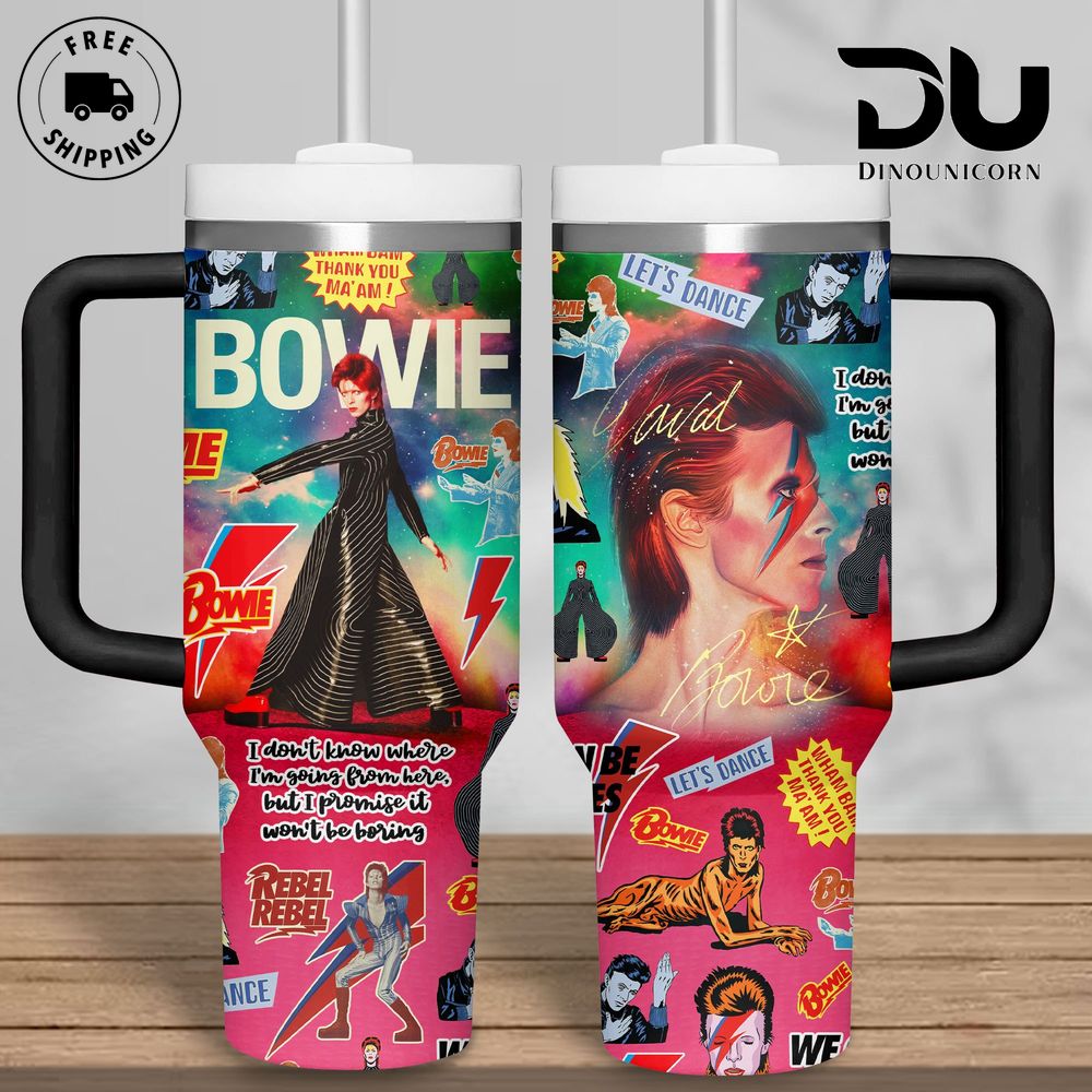 David Bowie Music Custom Stanley Cup 40 oz 30 oz Tumbler With Handle
