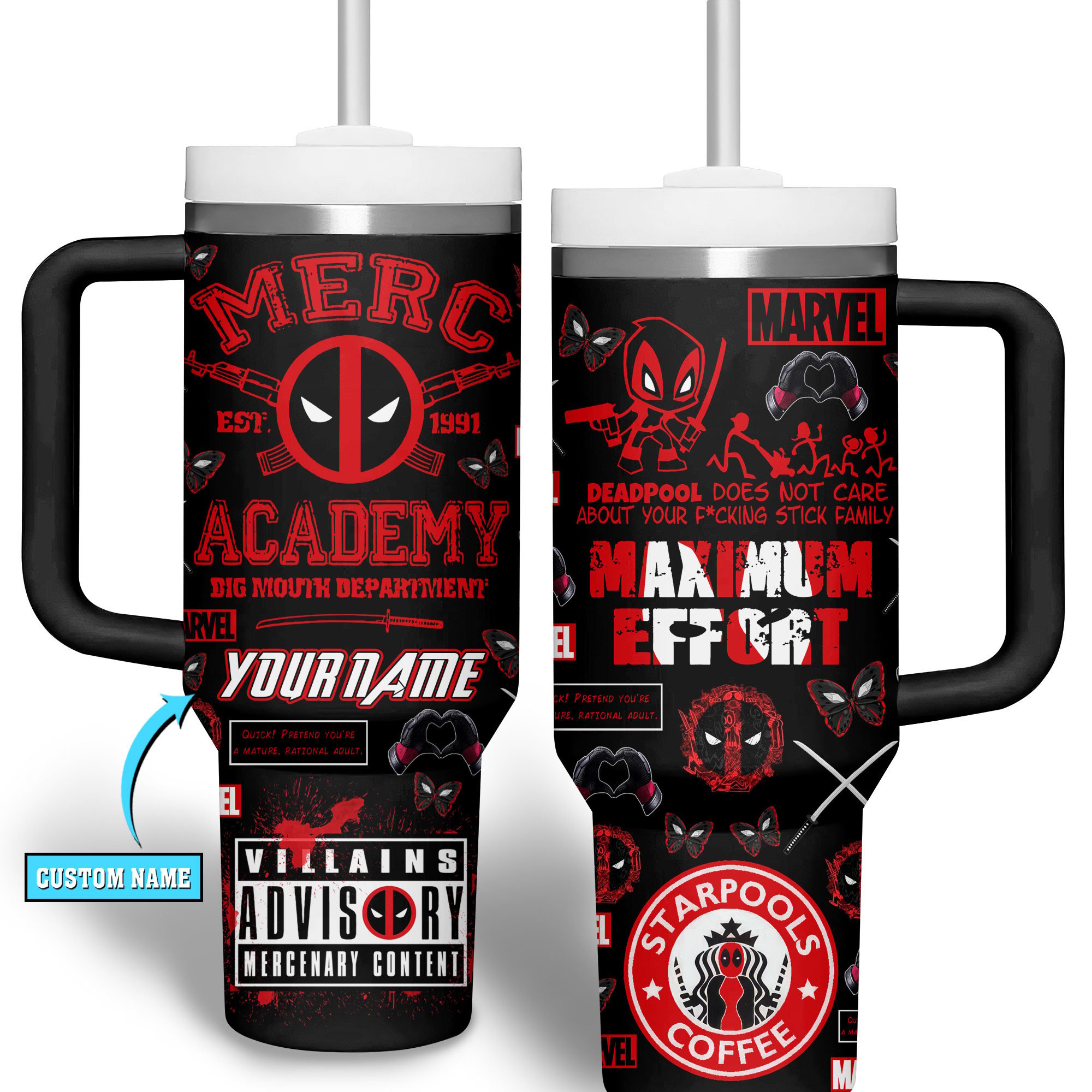 Deadpool Movies Custom Stanley Cup 40 oz 30 oz Tumbler With Handle