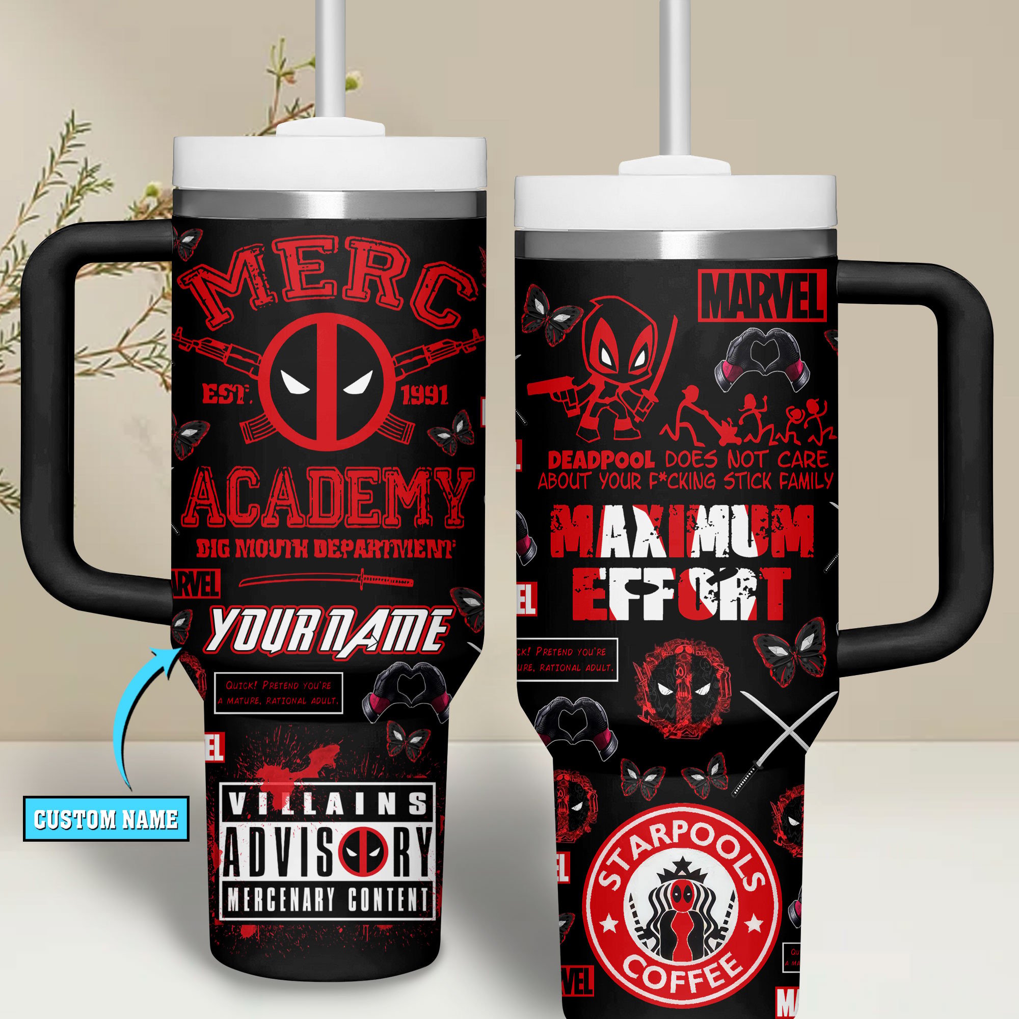 Deadpool Movies Custom Stanley Cup 40 oz 30 oz Tumbler With Handle