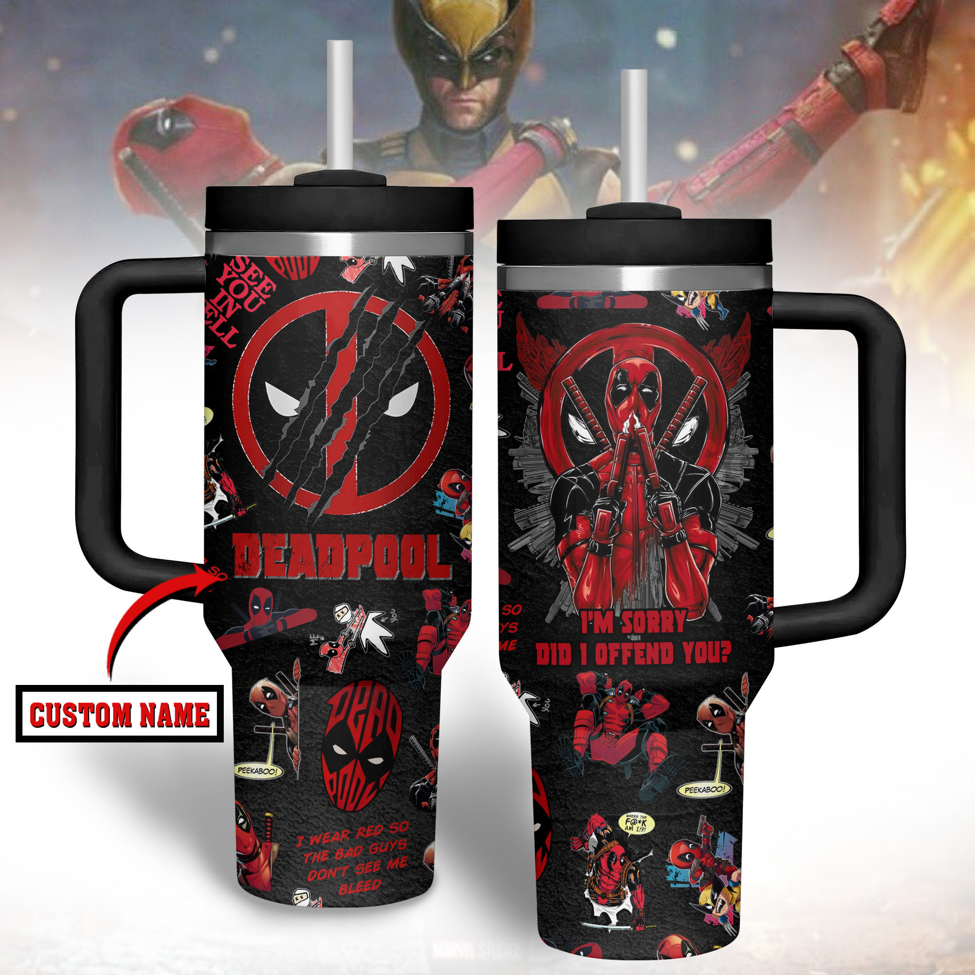 Deadpool Movies Custom Stanley Cup 40 oz 30 oz Tumbler With Handle