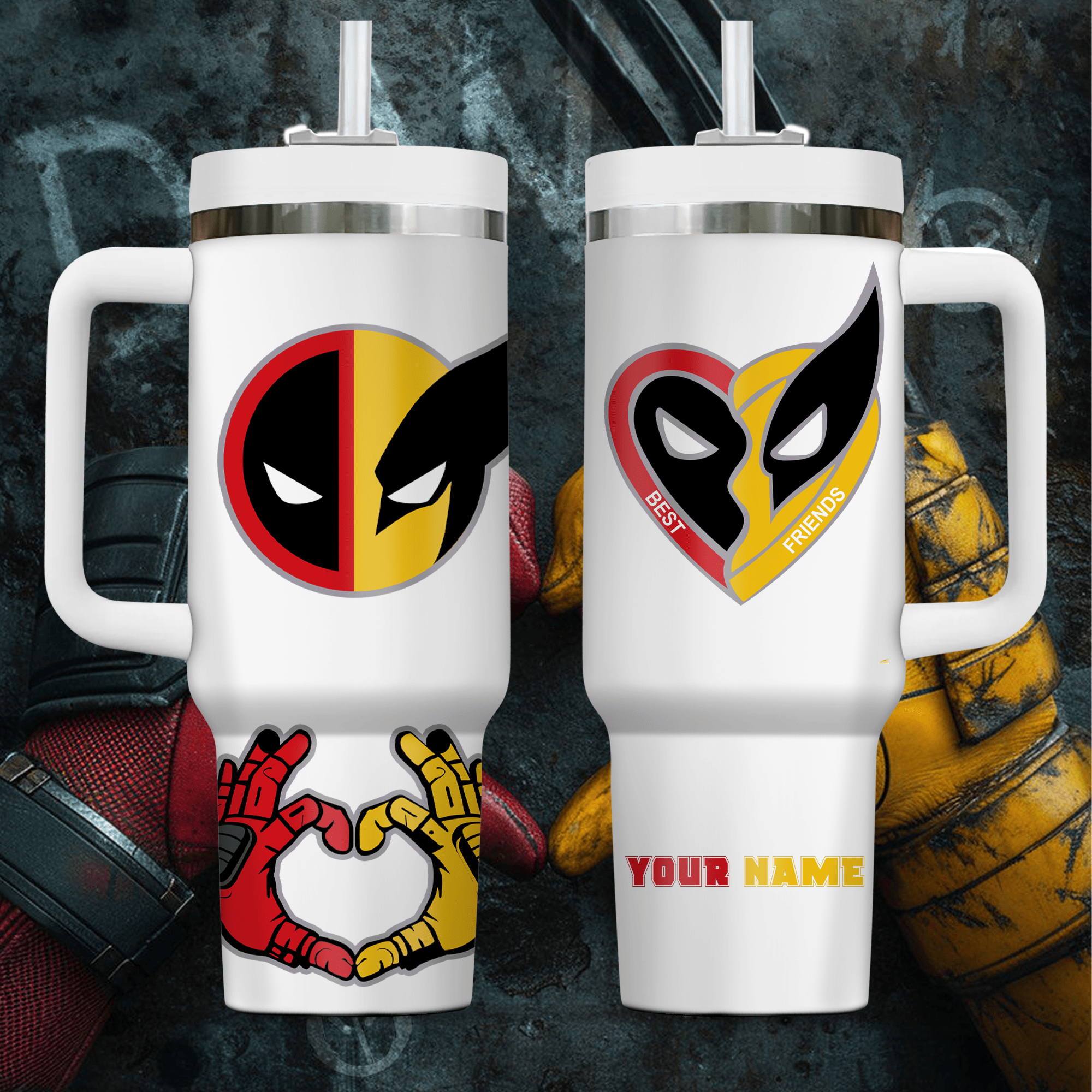Deadpool Wolverine Movies Custom Stanley Cup 40 oz 30 oz Tumbler With Handle