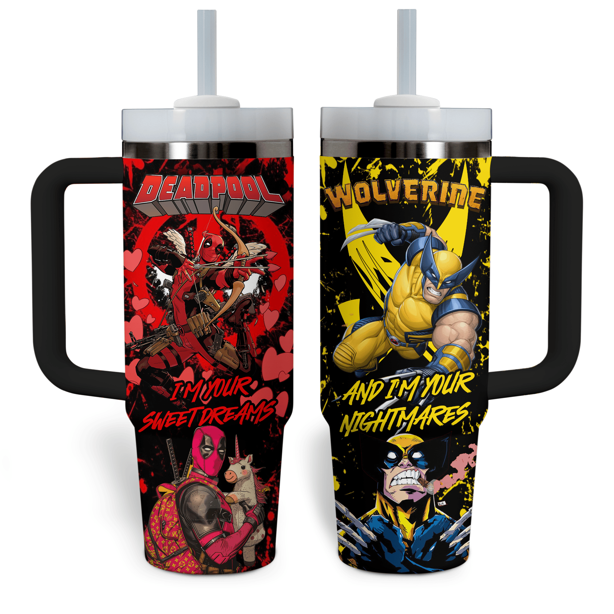 Deadpool Wolverine Movies Custom Stanley Cup 40 oz 30 oz Tumbler With Handle