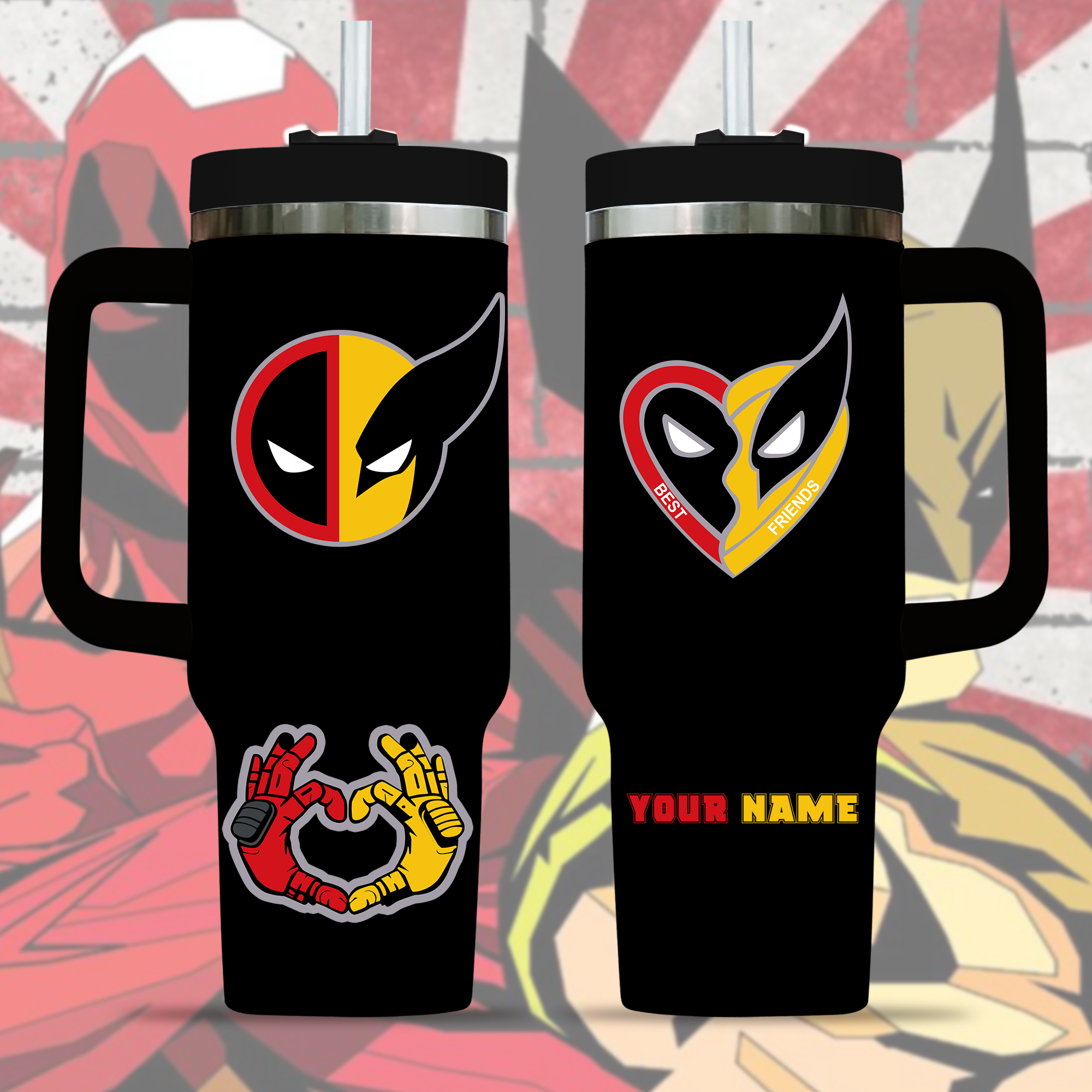 Deadpool Wolverine Movies Custom Stanley Cup 40 oz 30 oz Tumbler With Handle