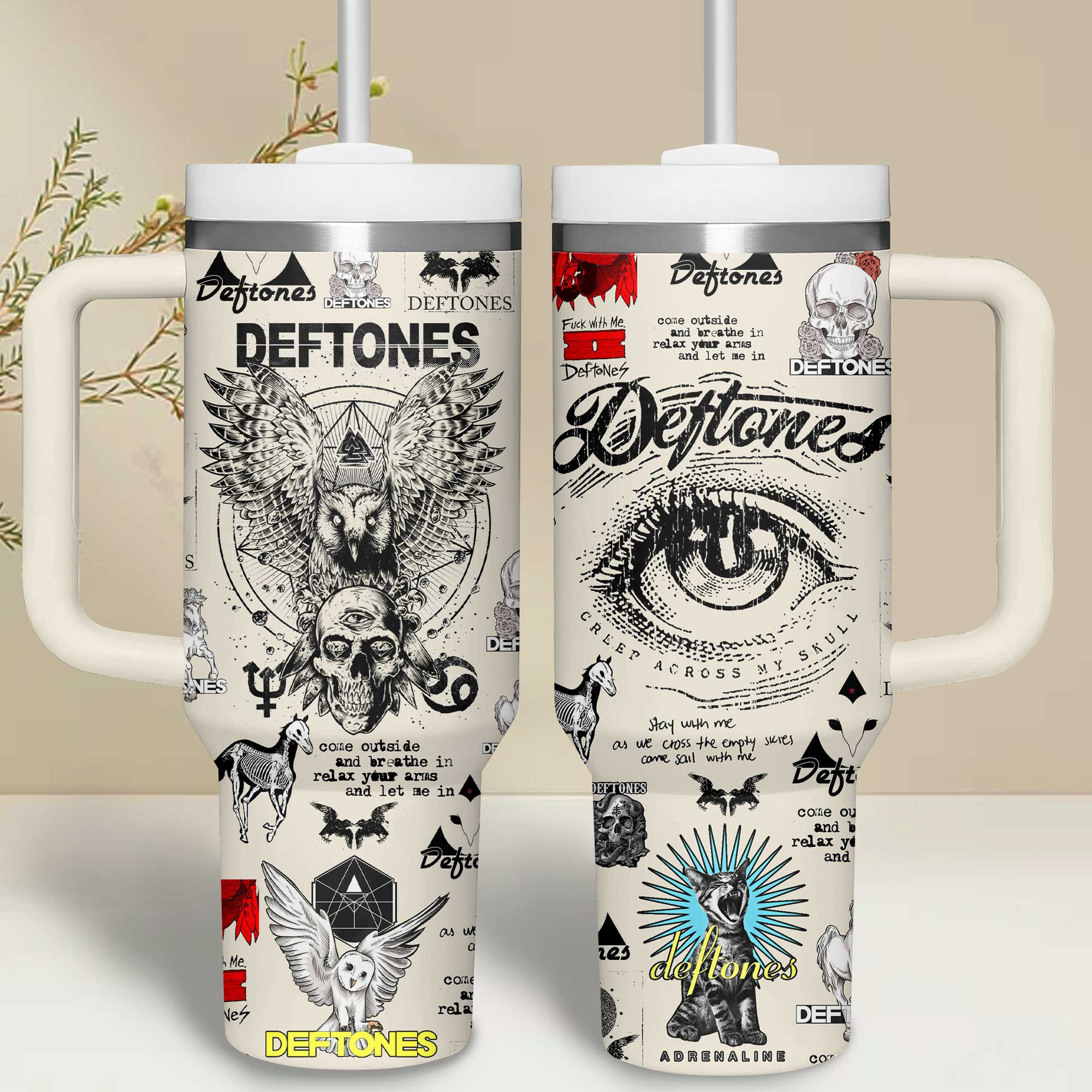 Deftones Music Custom Stanley Cup 40 oz 30 oz Tumbler With Handle
