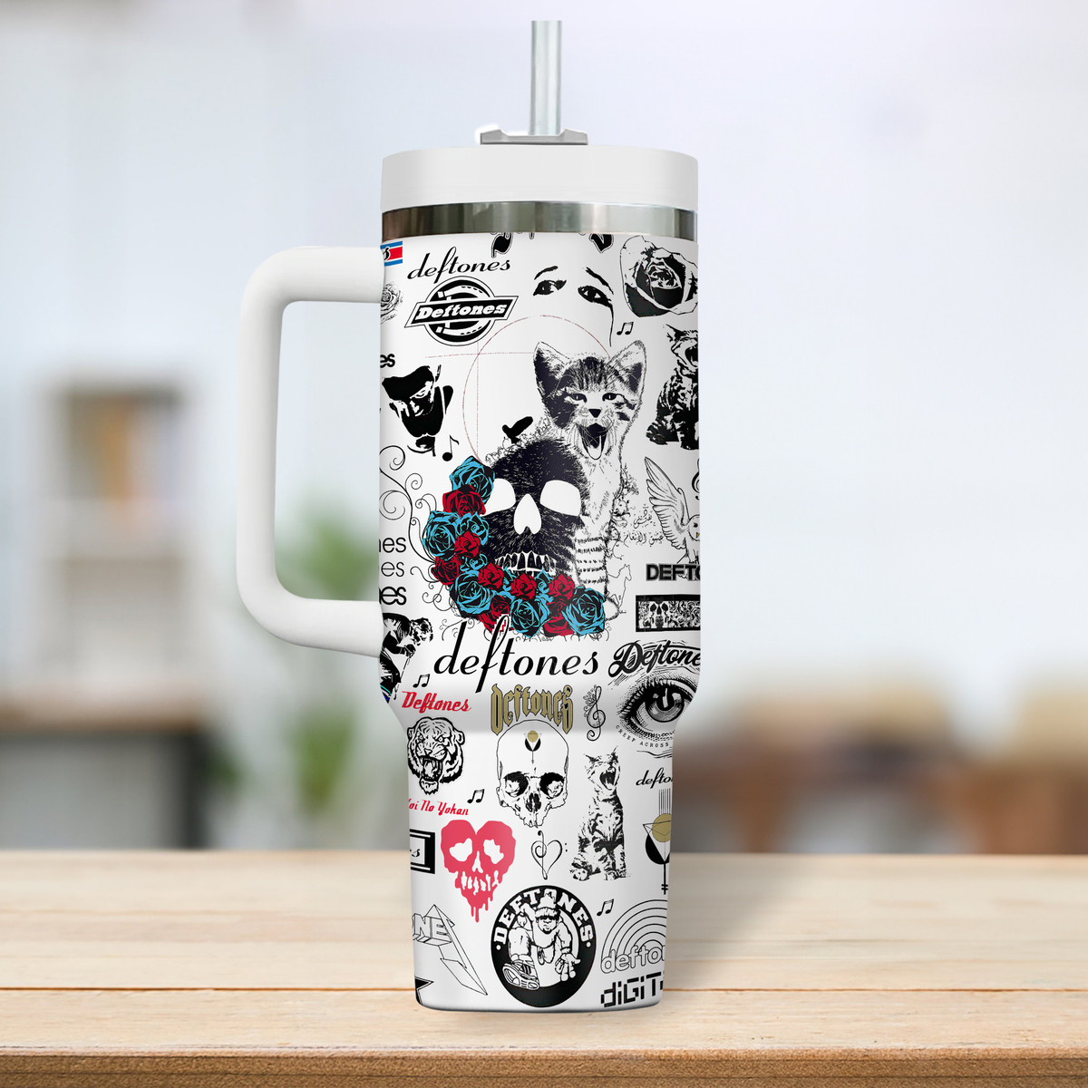 Deftones Music Custom Stanley Cup 40 oz 30 oz Tumbler With Handle