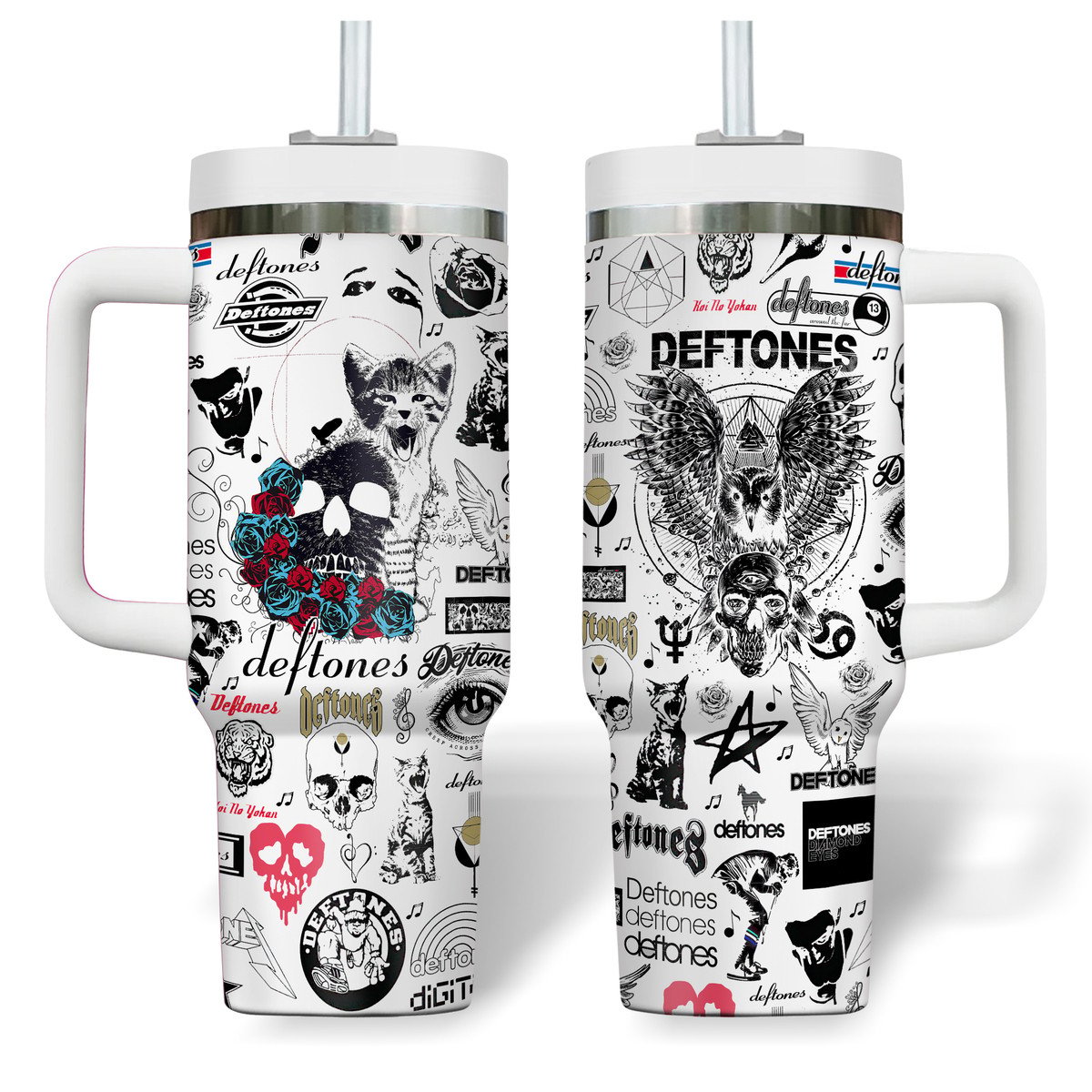 Deftones Music Custom Stanley Cup 40 oz 30 oz Tumbler With Handle