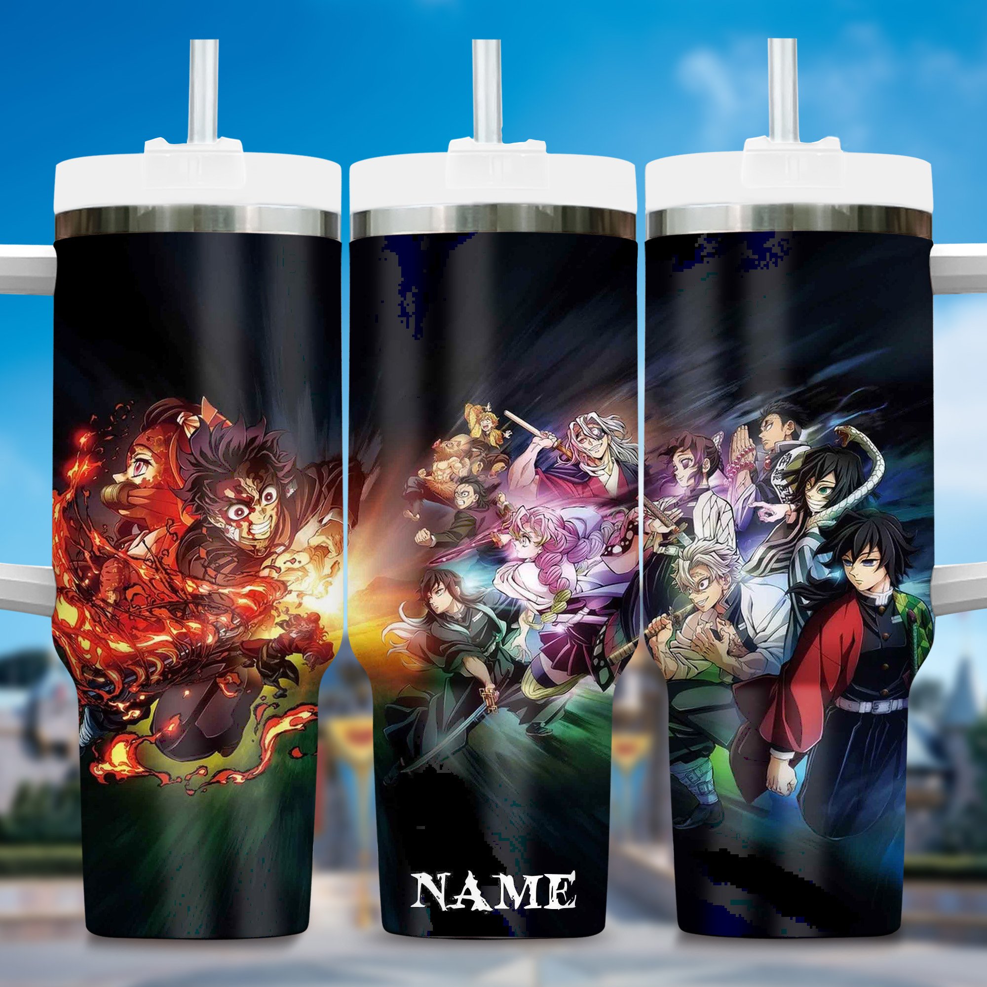 Demon Slayer Anime Custom Stanley Cup 40 oz 30 oz Tumbler With Handle