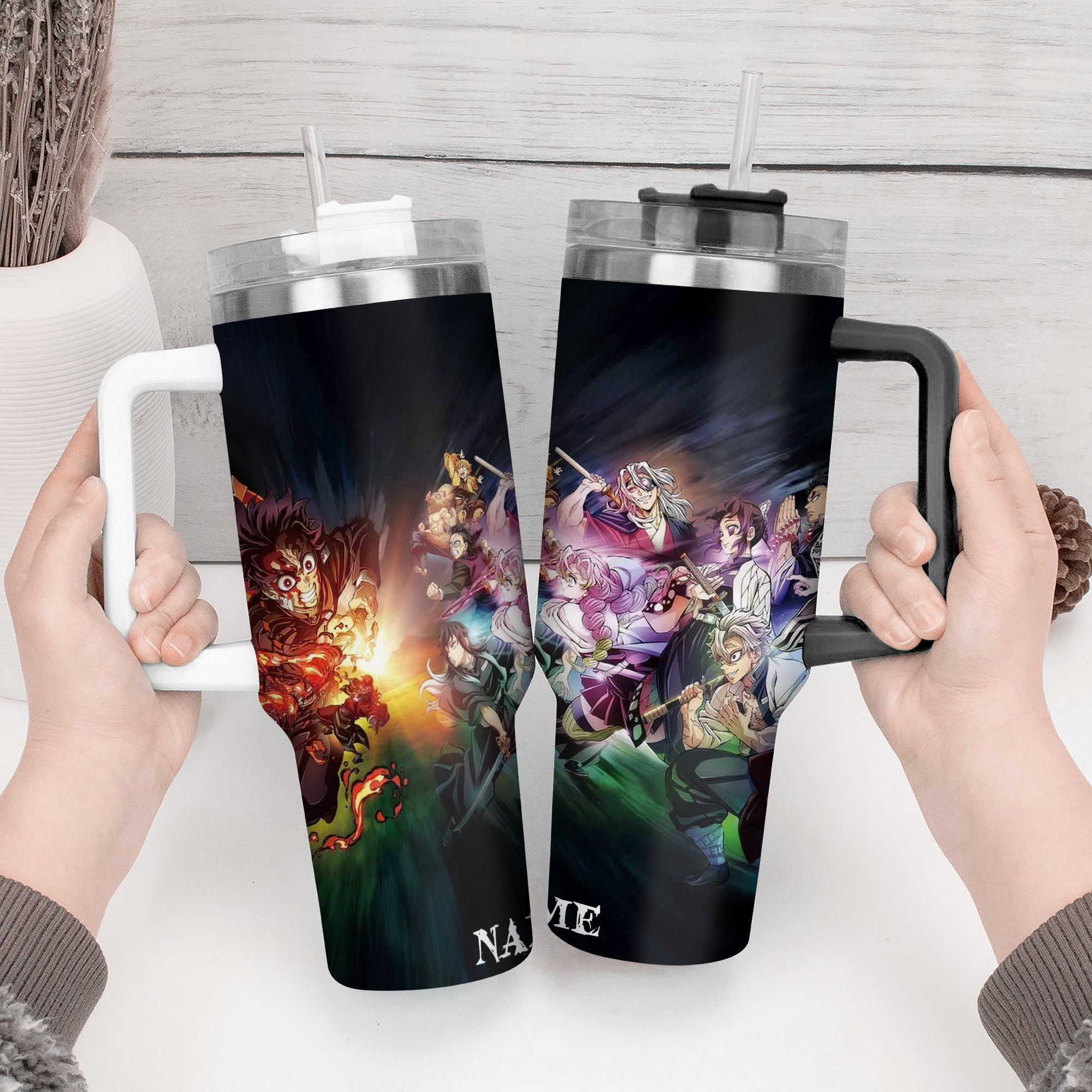 Demon Slayer Anime Custom Stanley Cup 40 oz 30 oz Tumbler With Handle