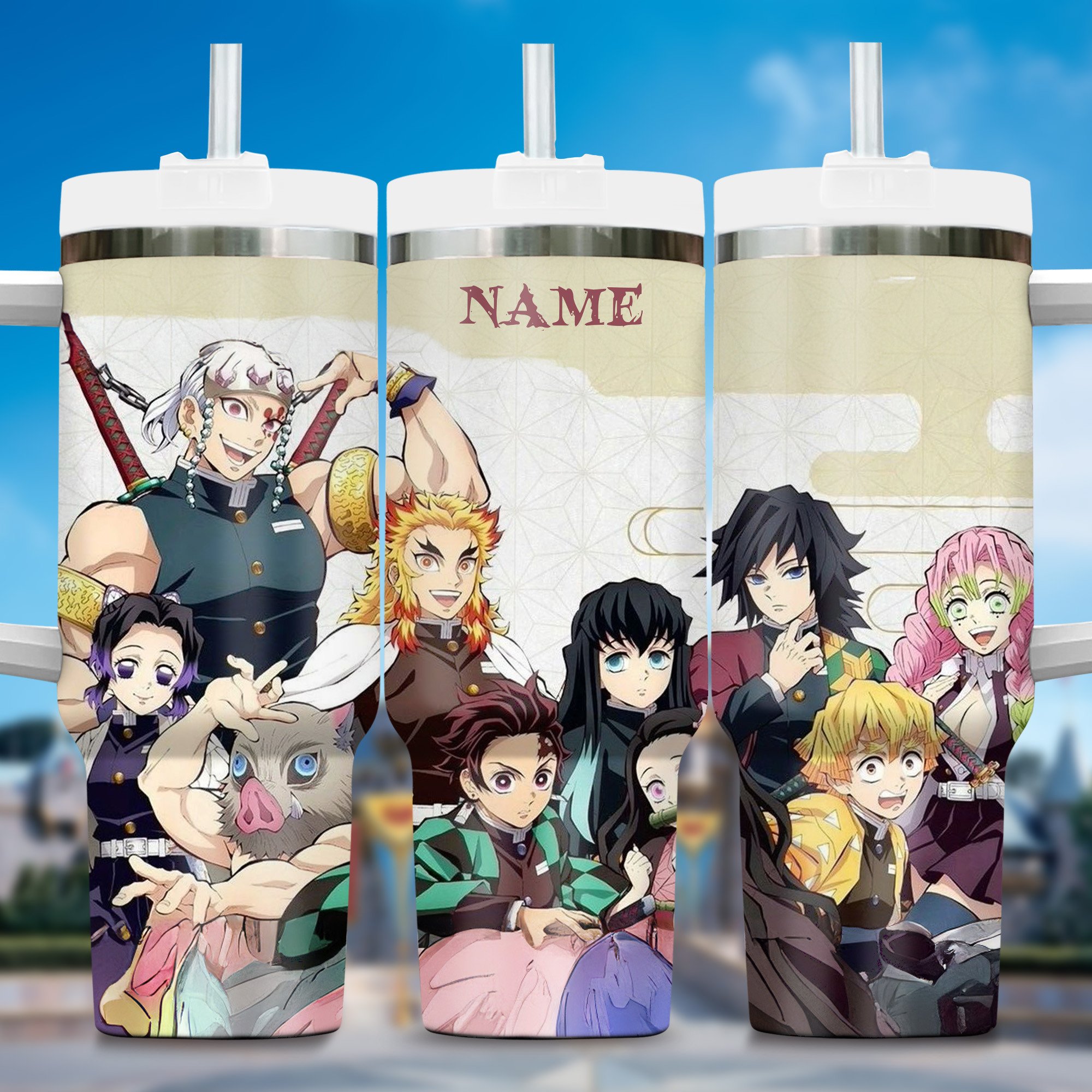 Demon Slayer Anime Custom Stanley Cup 40 oz 30 oz Tumbler With Handle