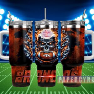 Denver Broncos Custom Stanley Cup 40 oz 30 oz Tumbler With Handle