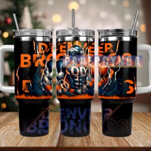 Denver Broncos Custom Stanley Cup 40 oz 30 oz Tumbler With Handle