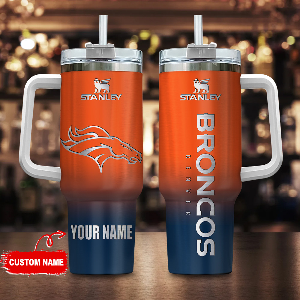 Denver Broncos NFL Custom Stanley Cup 40 oz 30 oz Tumbler With Handle
