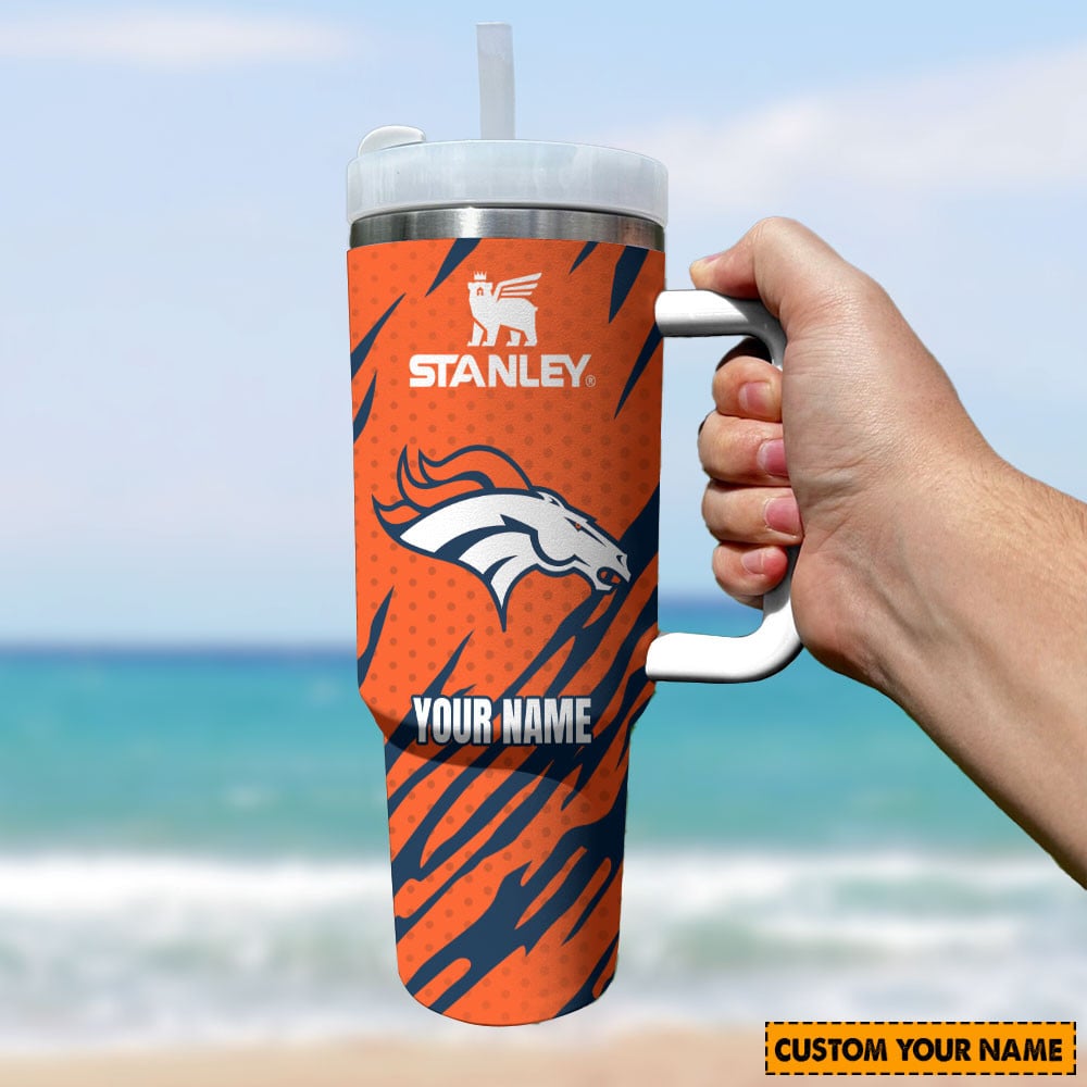 Denver Broncos NFL Custom Stanley Cup 40 oz 30 oz Tumbler With Handle