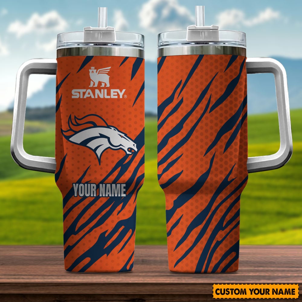 Denver Broncos NFL Custom Stanley Cup 40 oz 30 oz Tumbler With Handle