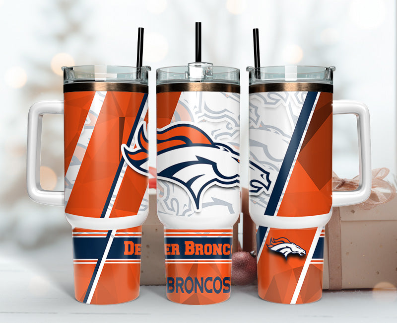 Denver Broncos NFL Custom Stanley Cup 40 oz 30 oz Tumbler With Handle