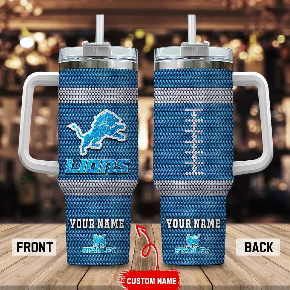 Detroit Lions NFL Crystal Custom Stanley Cup 40 oz 30 oz Tumbler With Handle