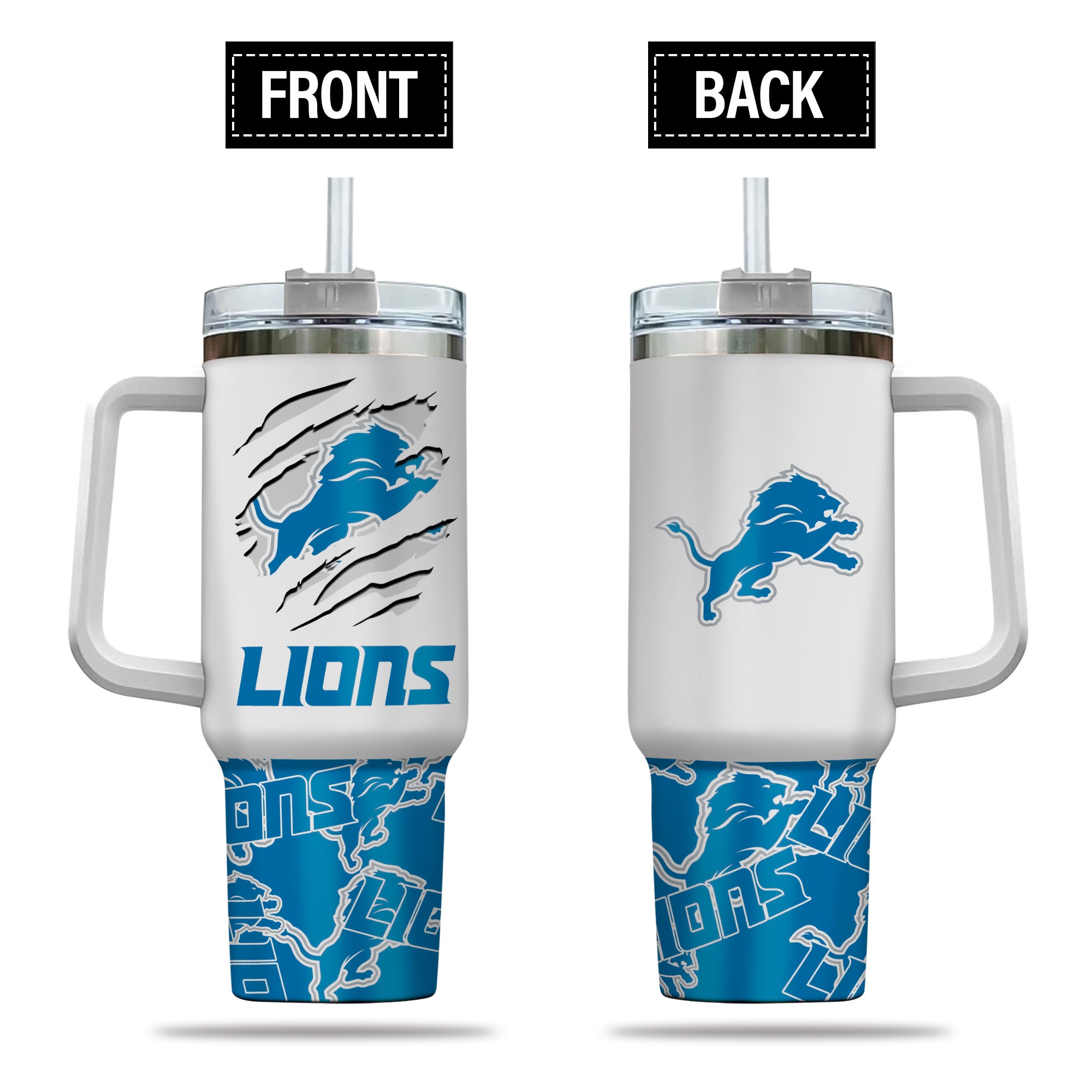 Detroit Lions NFL Custom Stanley Cup 40 oz 30 oz Tumbler With Handle