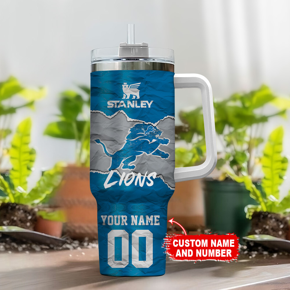 Detroit Lions NFL Custom Stanley Cup 40 oz 30 oz Tumbler With Handle