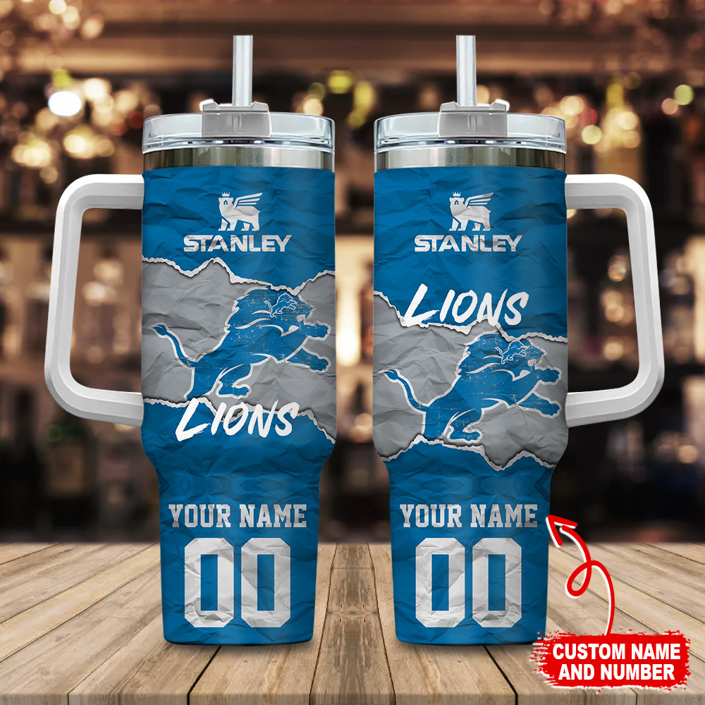 Detroit Lions NFL Custom Stanley Cup 40 oz 30 oz Tumbler With Handle