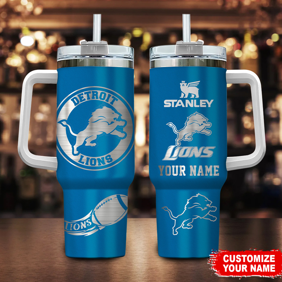 Detroit Lions NFL Custom Stanley Cup 40 oz 30 oz Tumbler With Handle