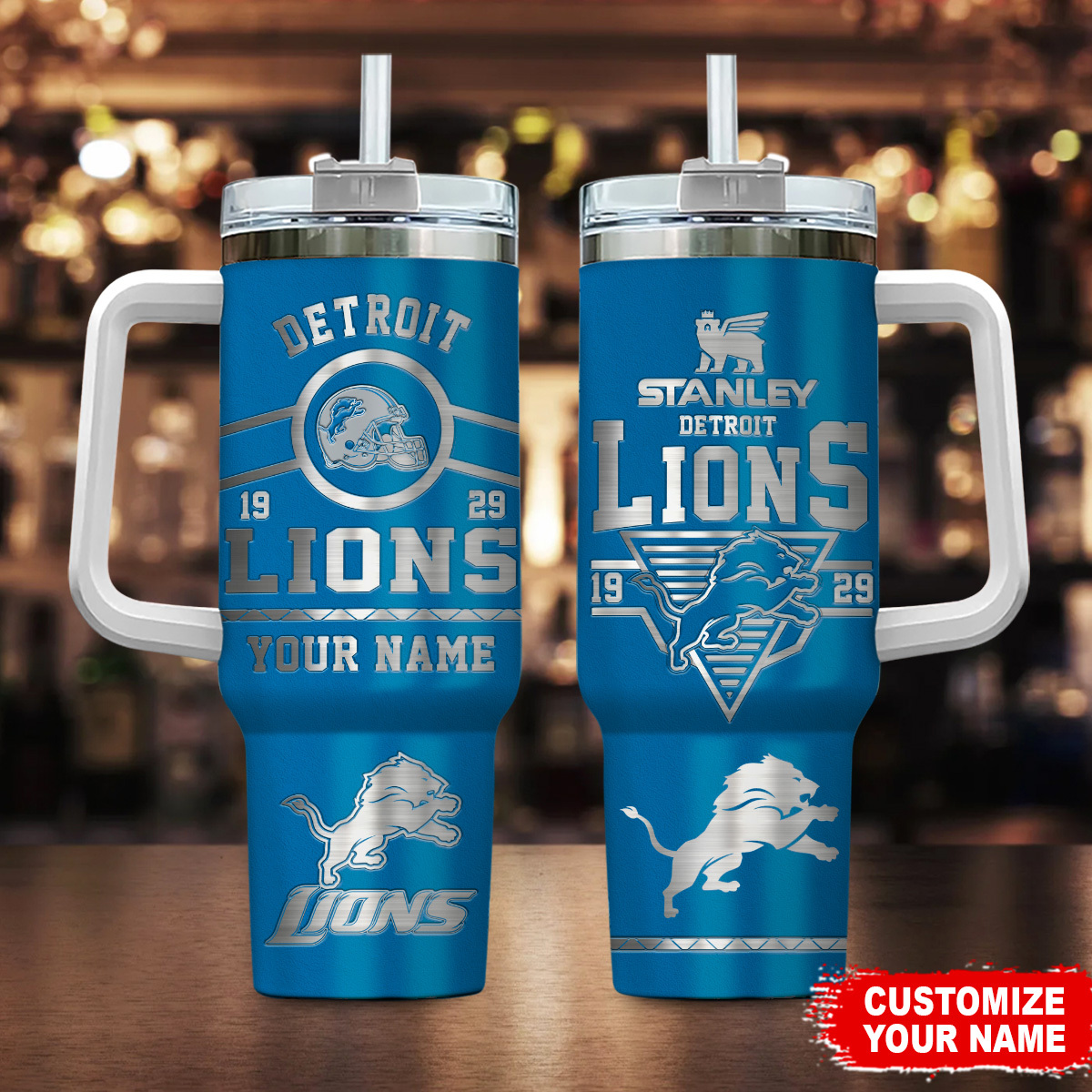 Detroit Lions NFL Custom Stanley Cup 40 oz 30 oz Tumbler With Handle