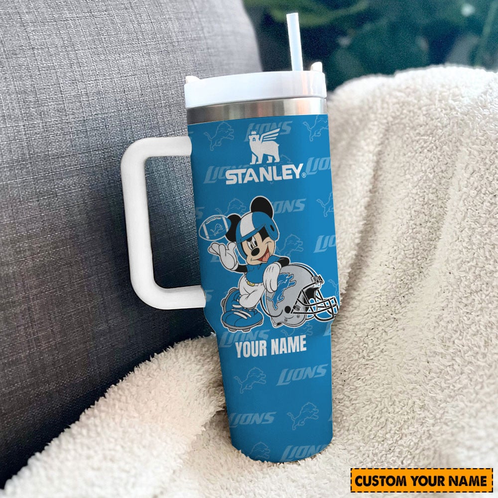 Detroit Lions NFL Mickey Mouse Custom Stanley Cup 40 oz 30 oz Tumbler With Handle