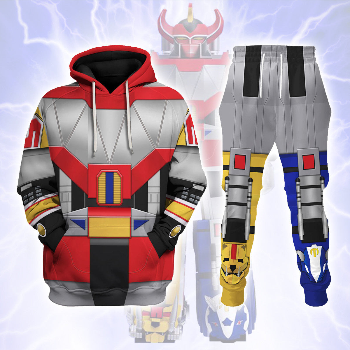 Dino Megazord Mighty Morphin Hoodies Sweatshirt T-shirt Hawaiian - Stormmerch Exclusive