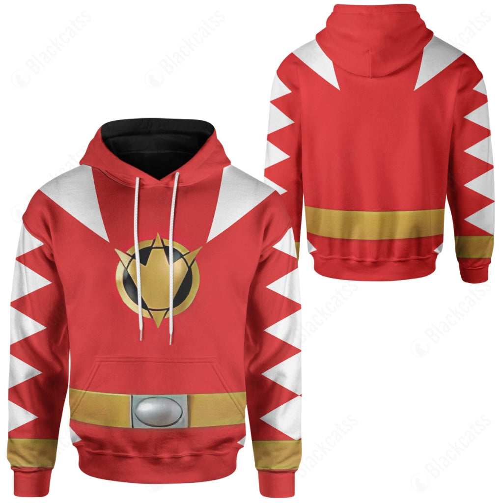 Dino Thunder Red Power Rangers Costume Hoodie Sweatshirt T-Shirt Sweatpants Tracksuit - Stormmerch Exclusive