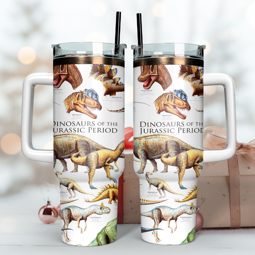 Dinosaur Jurassic Park Artwork Custom Stanley Cup 40 oz 30 oz Tumbler With Handle