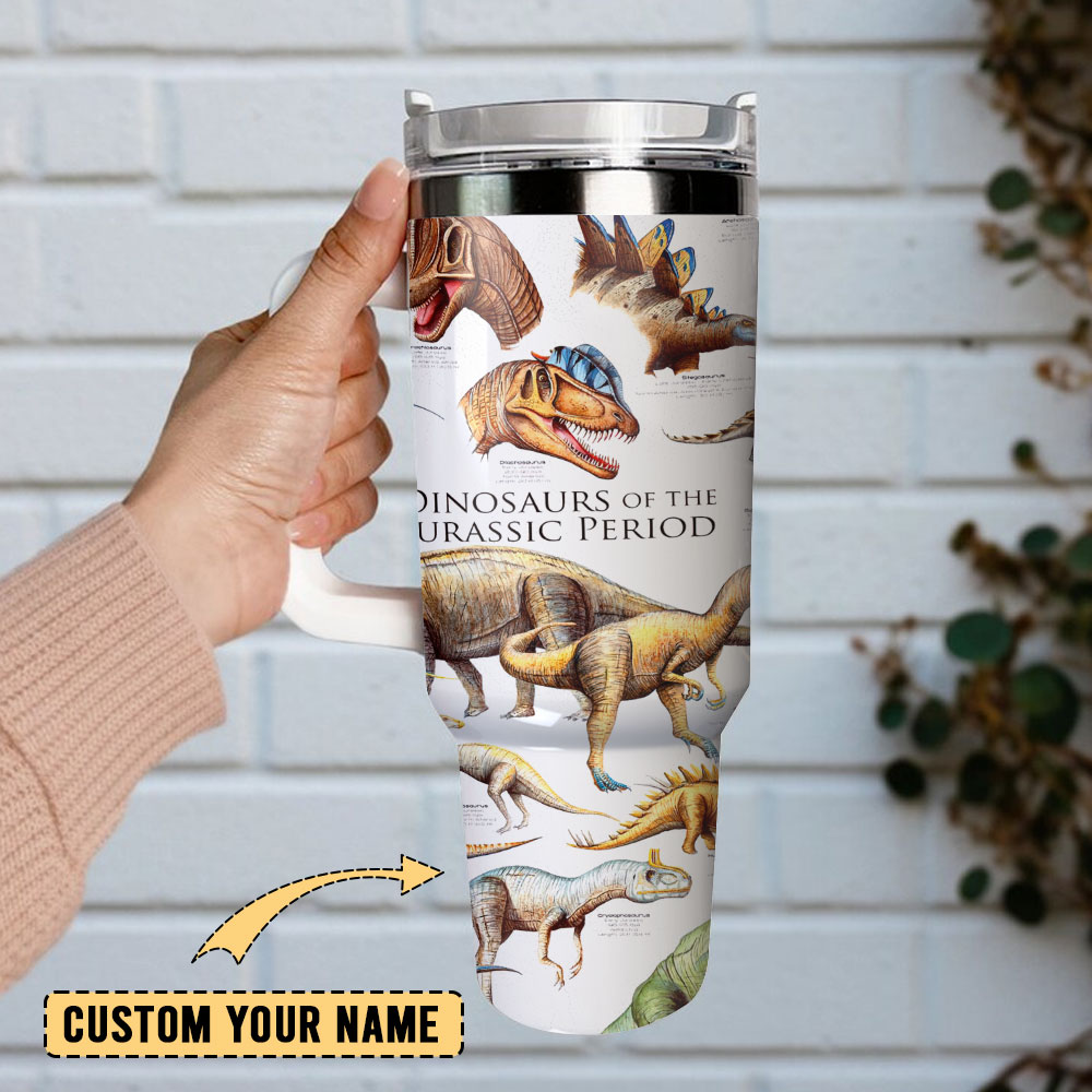 Dinosaur Jurassic Park Artwork Custom Stanley Cup 40 oz 30 oz Tumbler With Handle